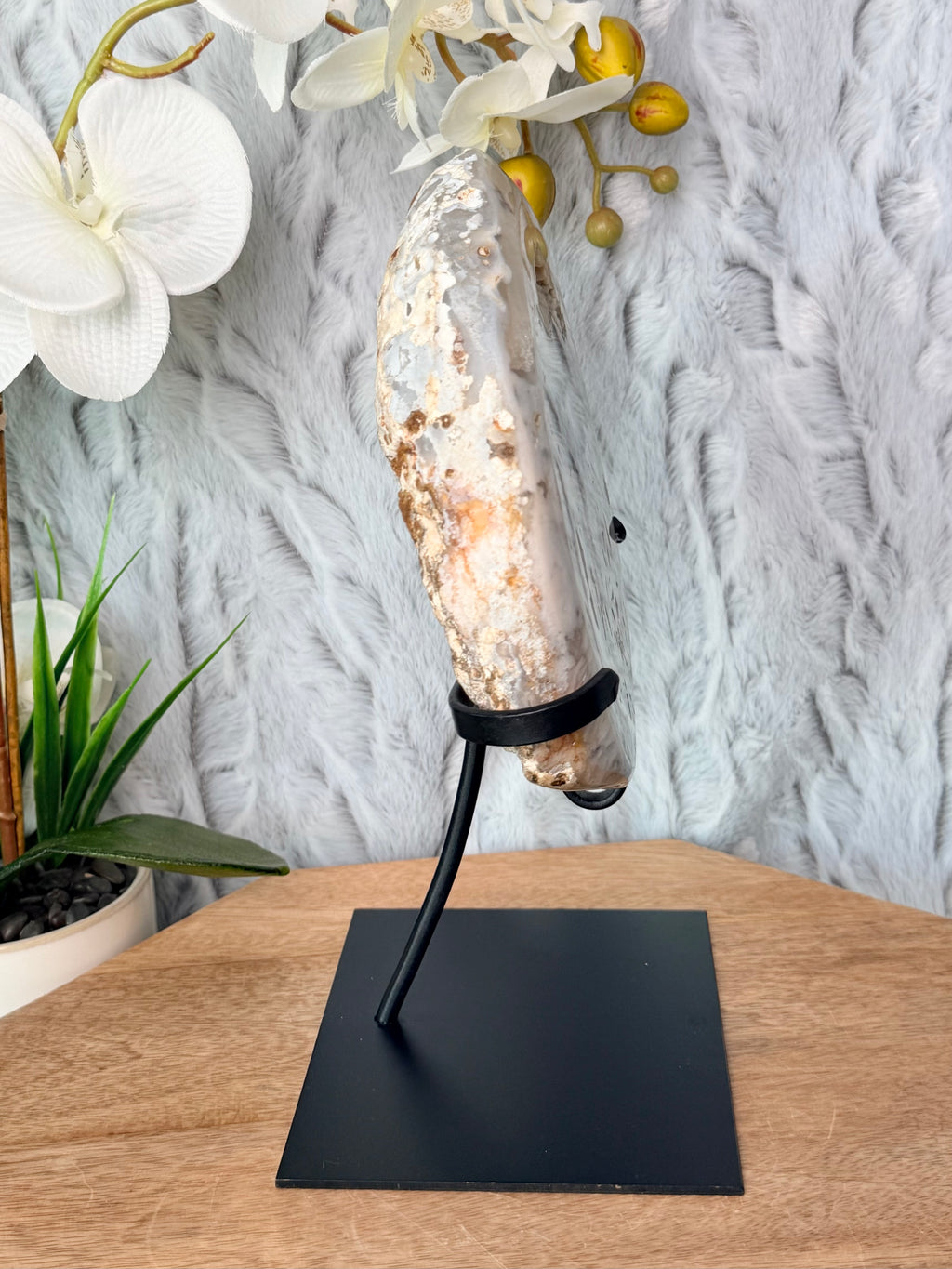 Rutilated, Dendritic Agate slab