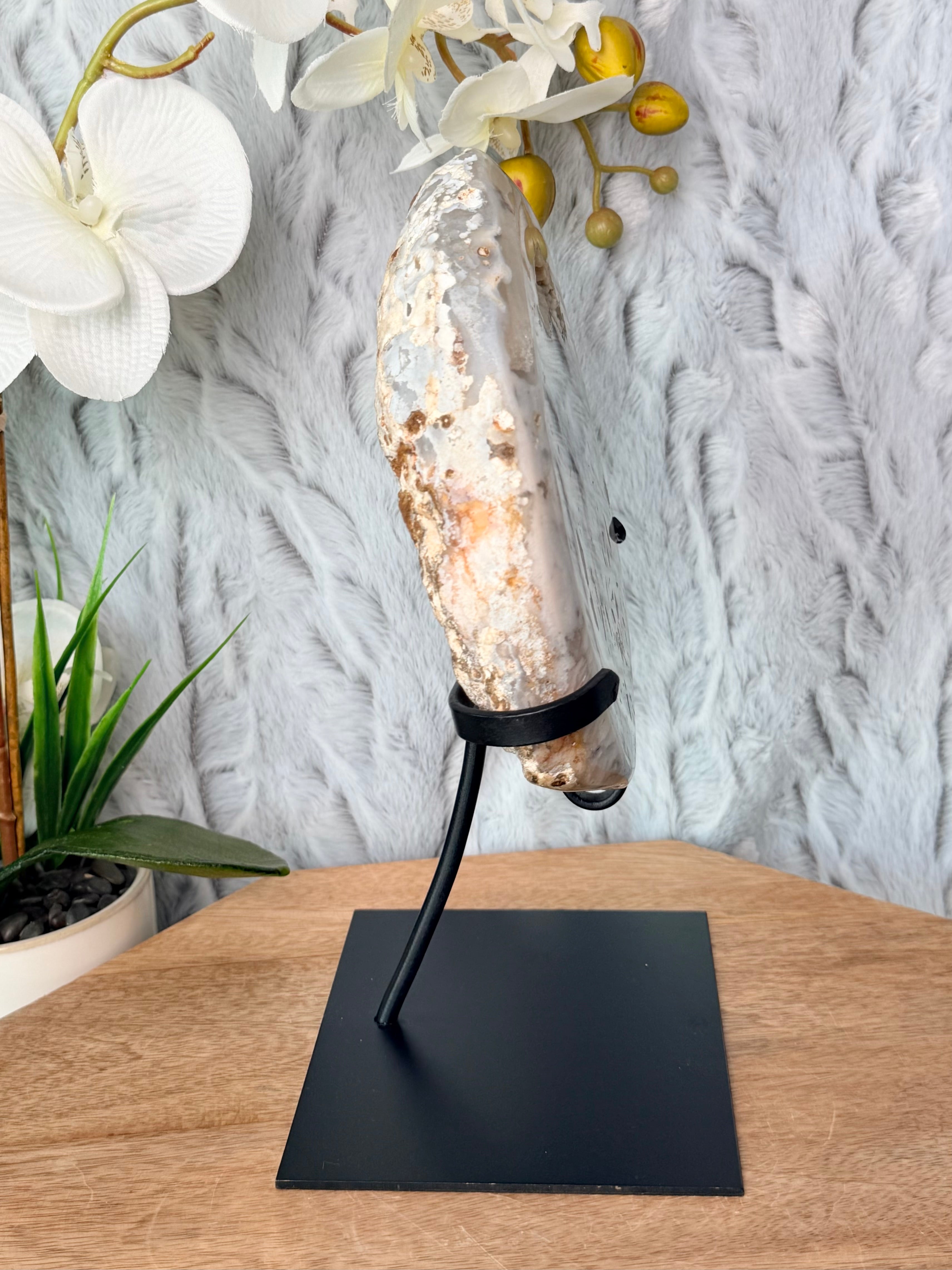 Rutilated, Dendritic Agate slab