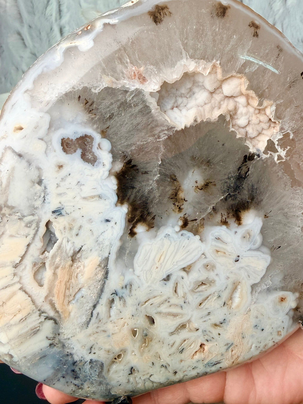 Rutilated, Dendritic Agate slab