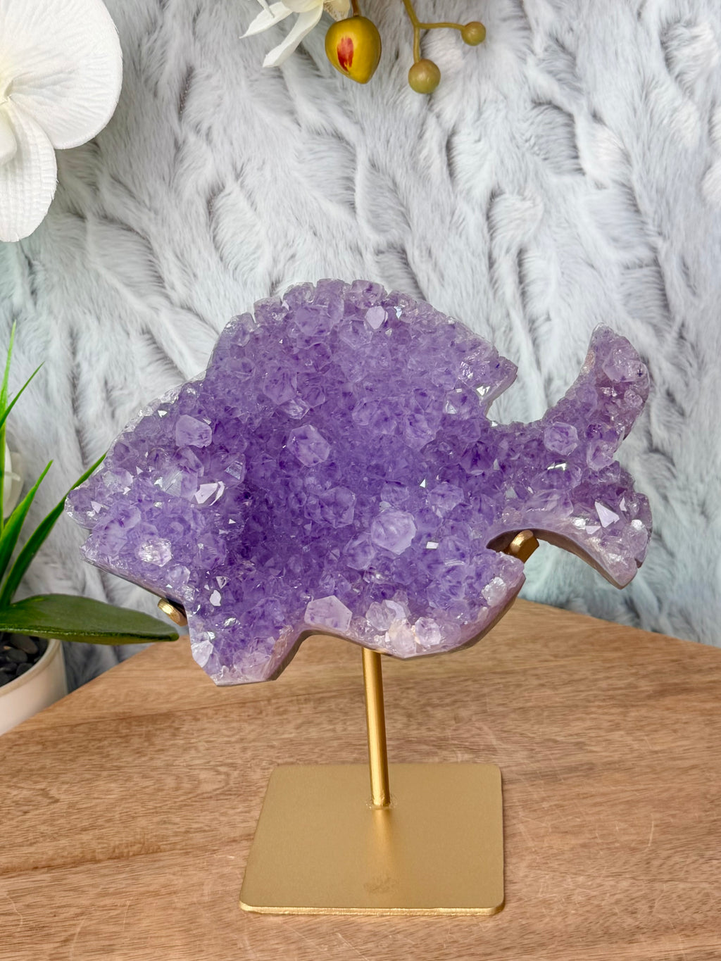 Amethyst Agate Fish Carving