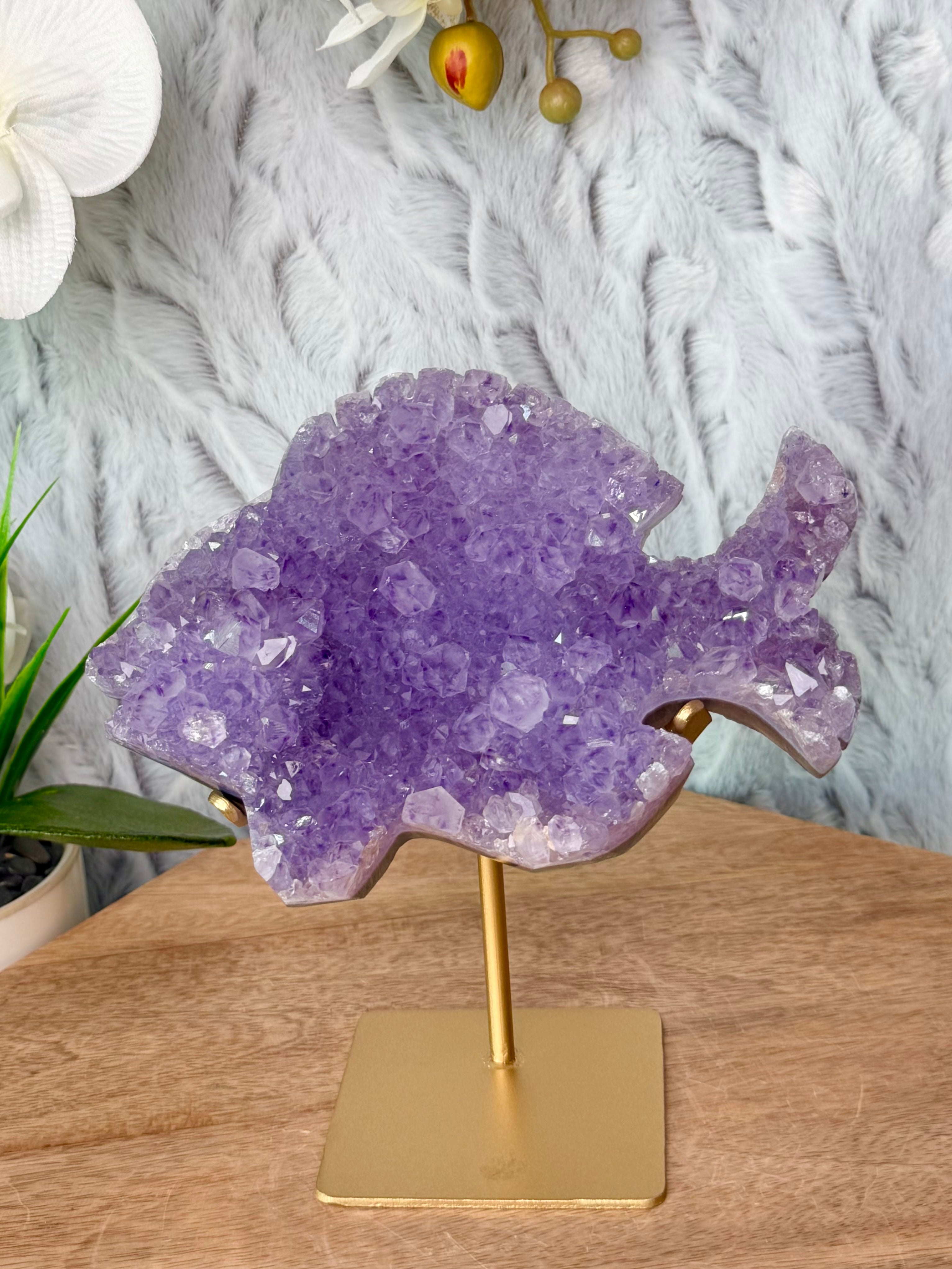Amethyst Agate Fish Carving