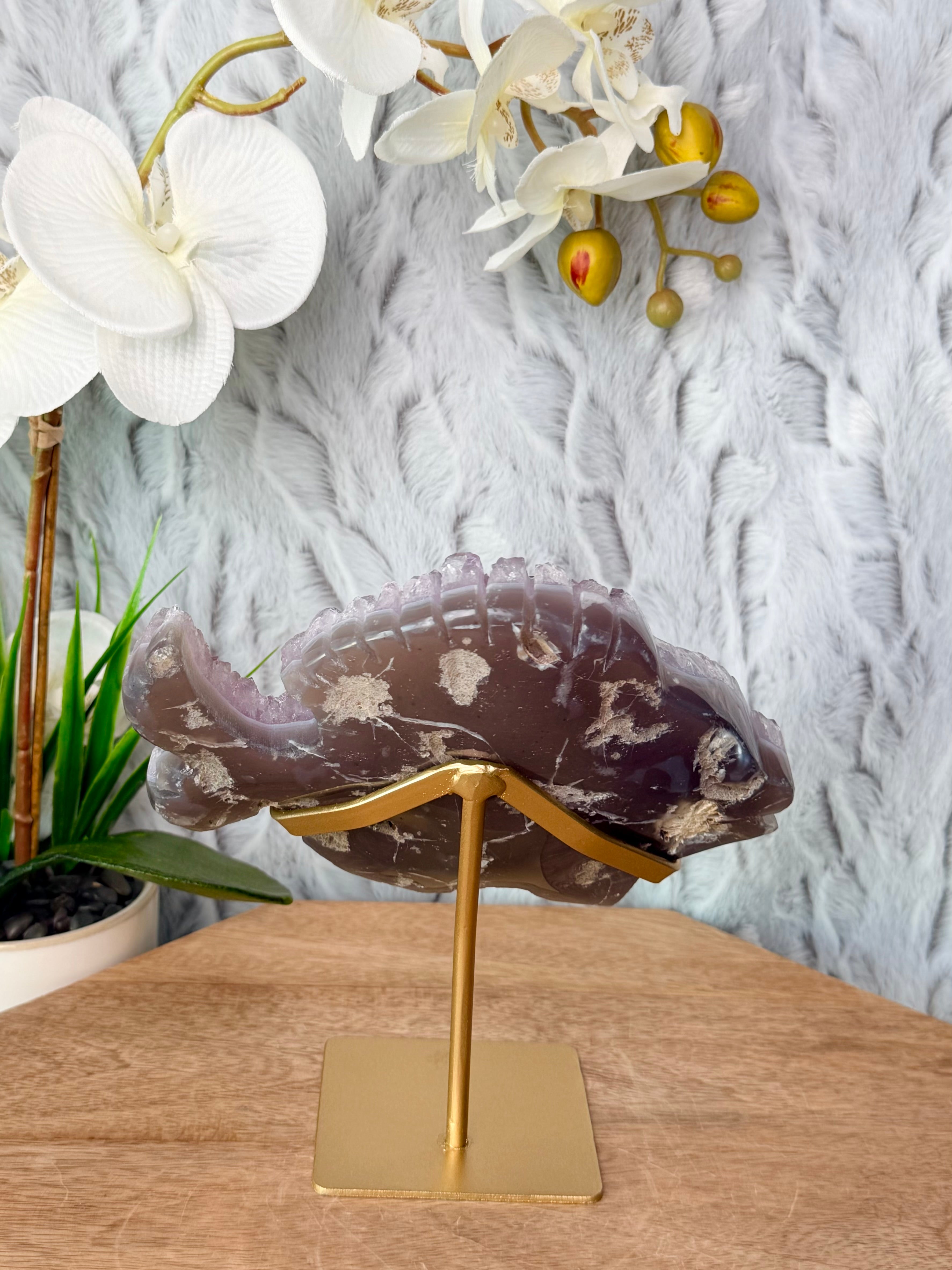Amethyst Agate Fish Carving