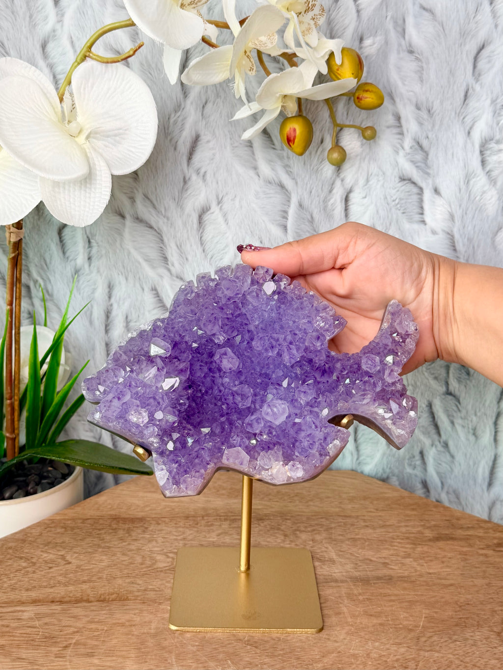 Amethyst Agate Fish Carving