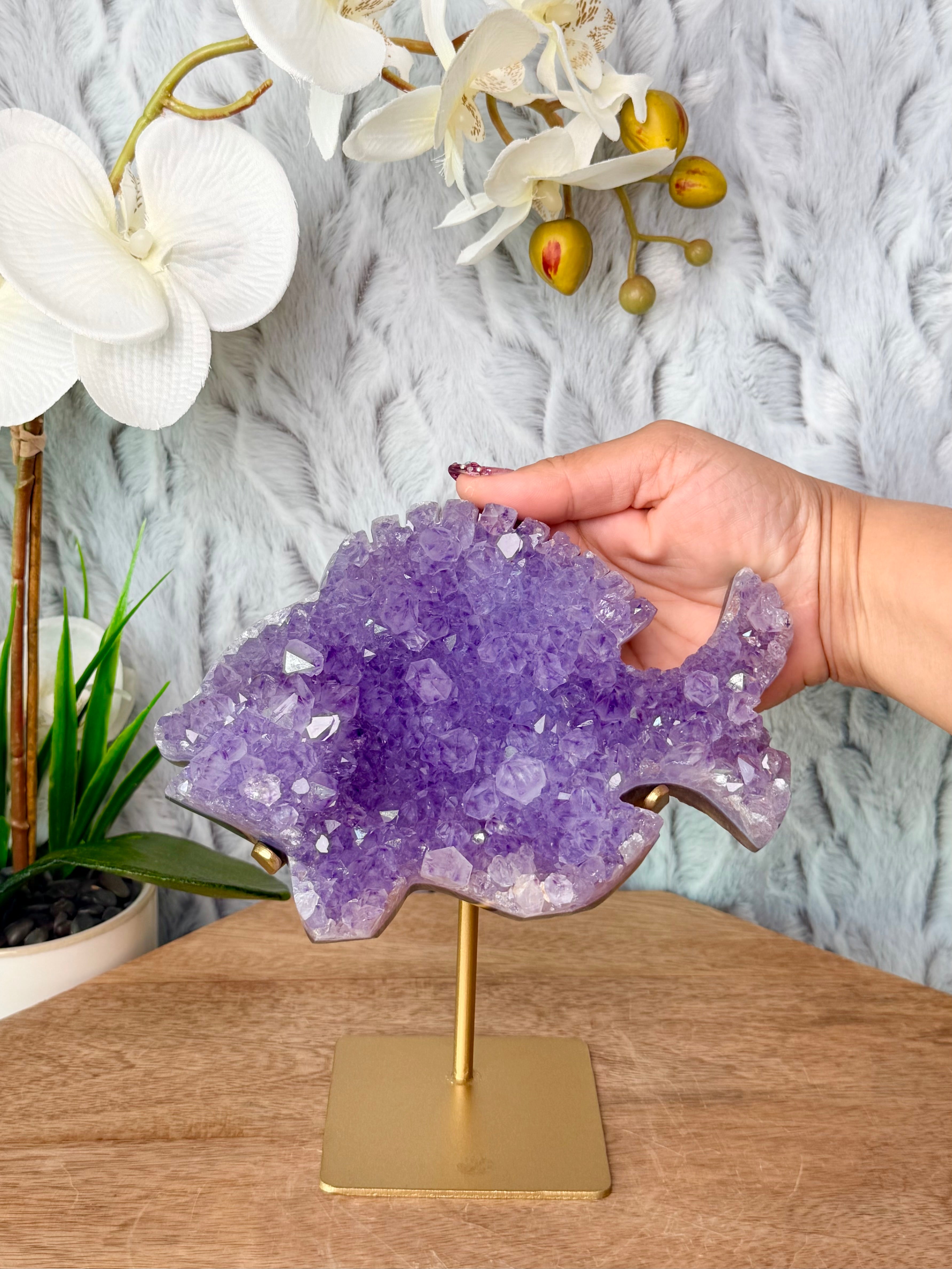 Amethyst Agate Fish Carving