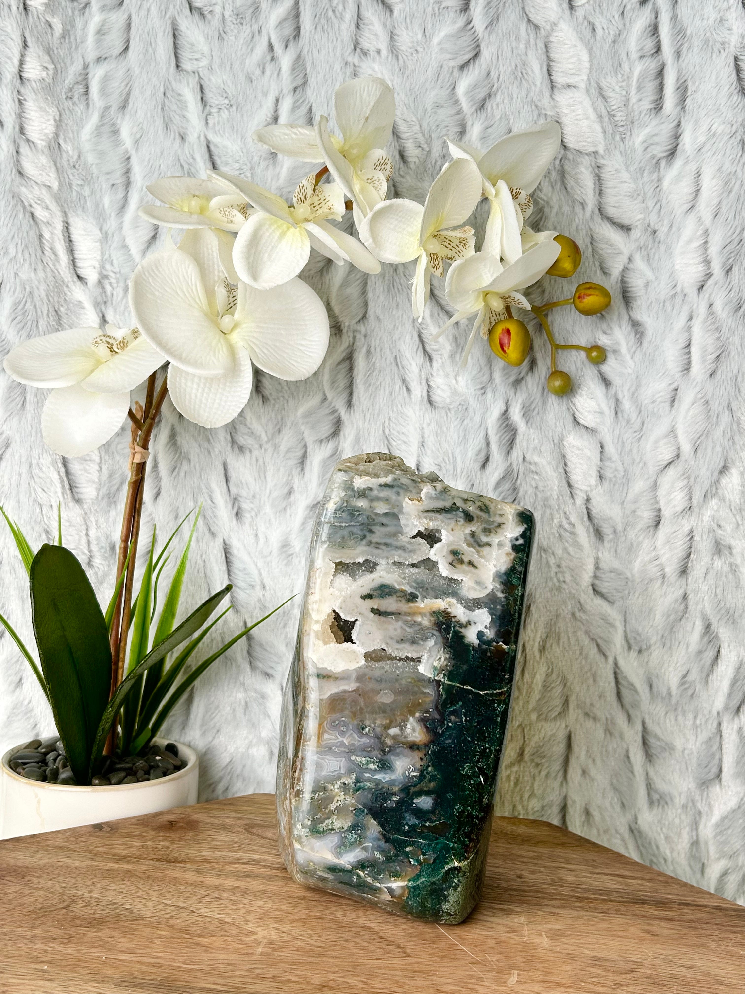 HQ Green Amethyst Agate Freeform