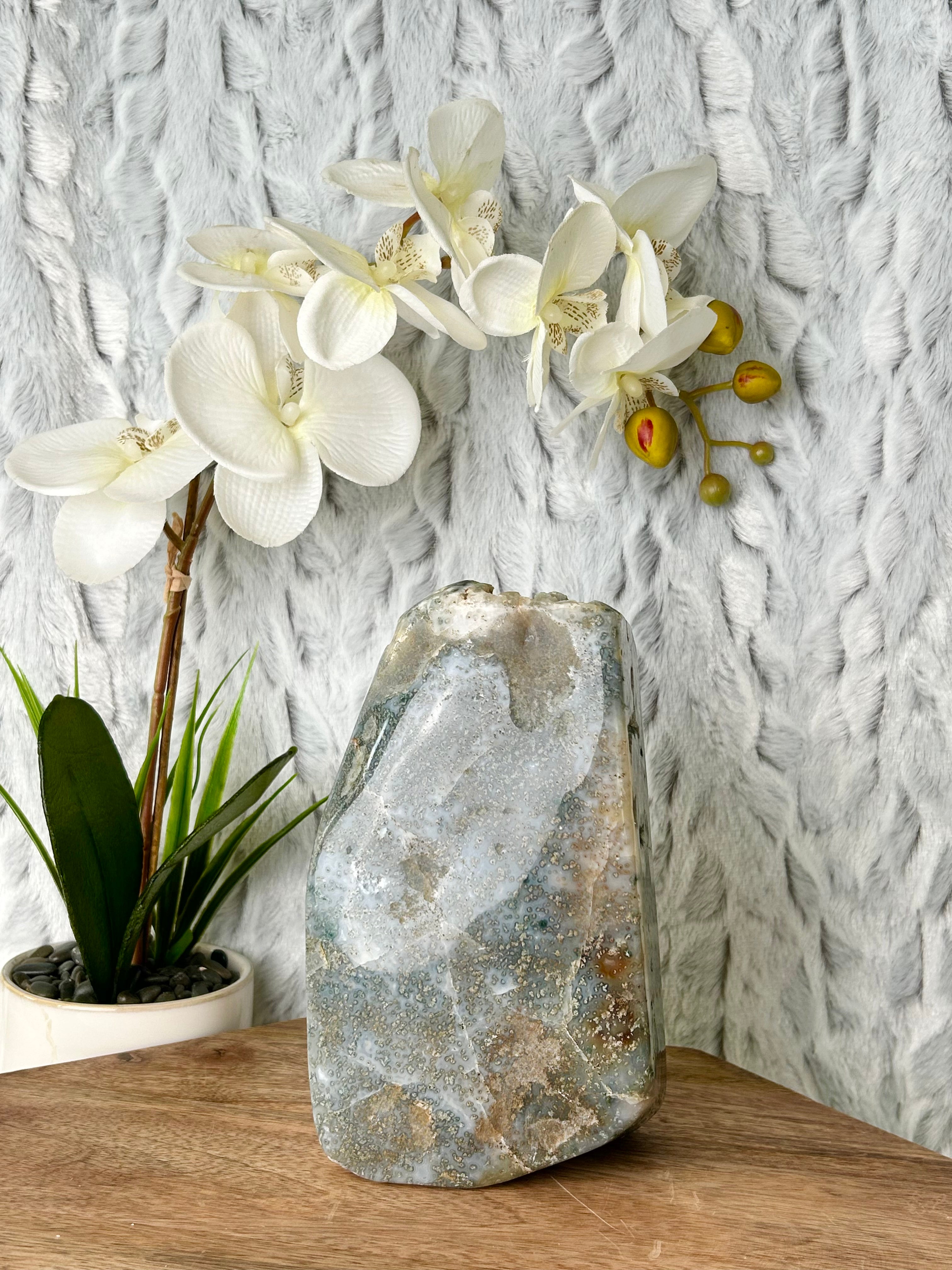 HQ Green Amethyst Agate Freeform