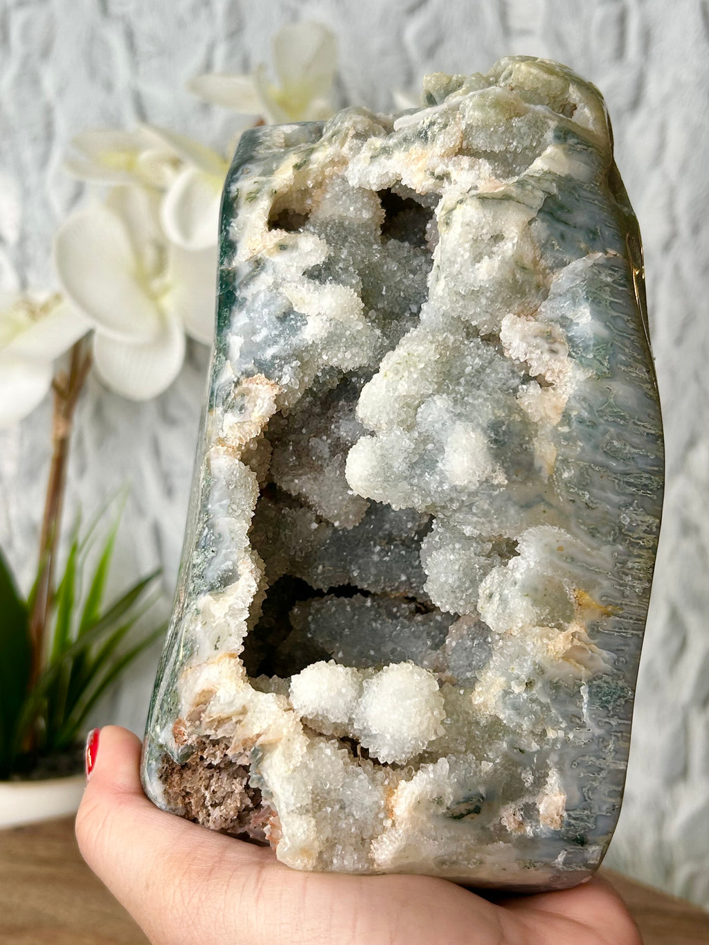 HQ Green Amethyst Agate Freeform