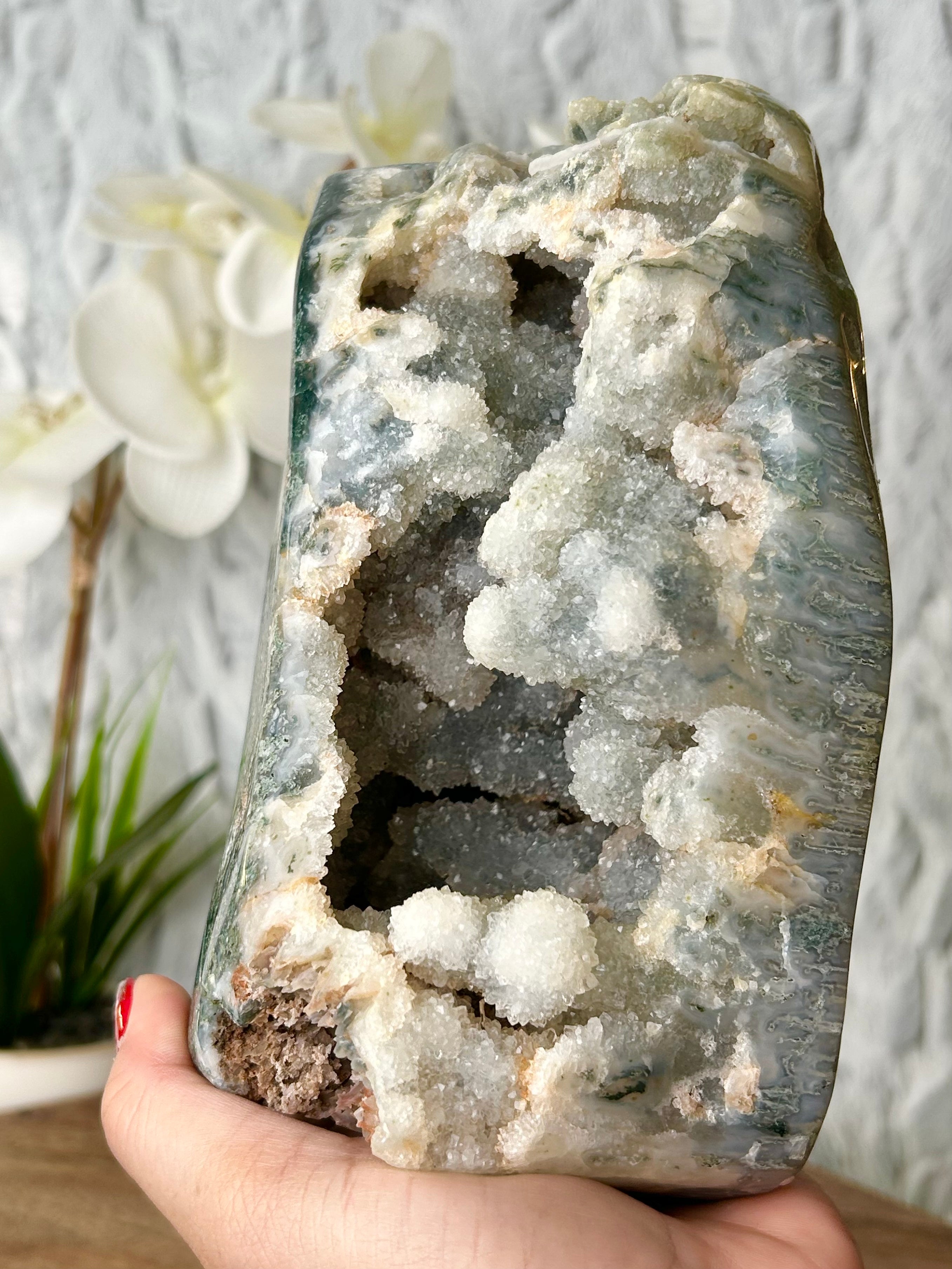 HQ Green Amethyst Agate Freeform