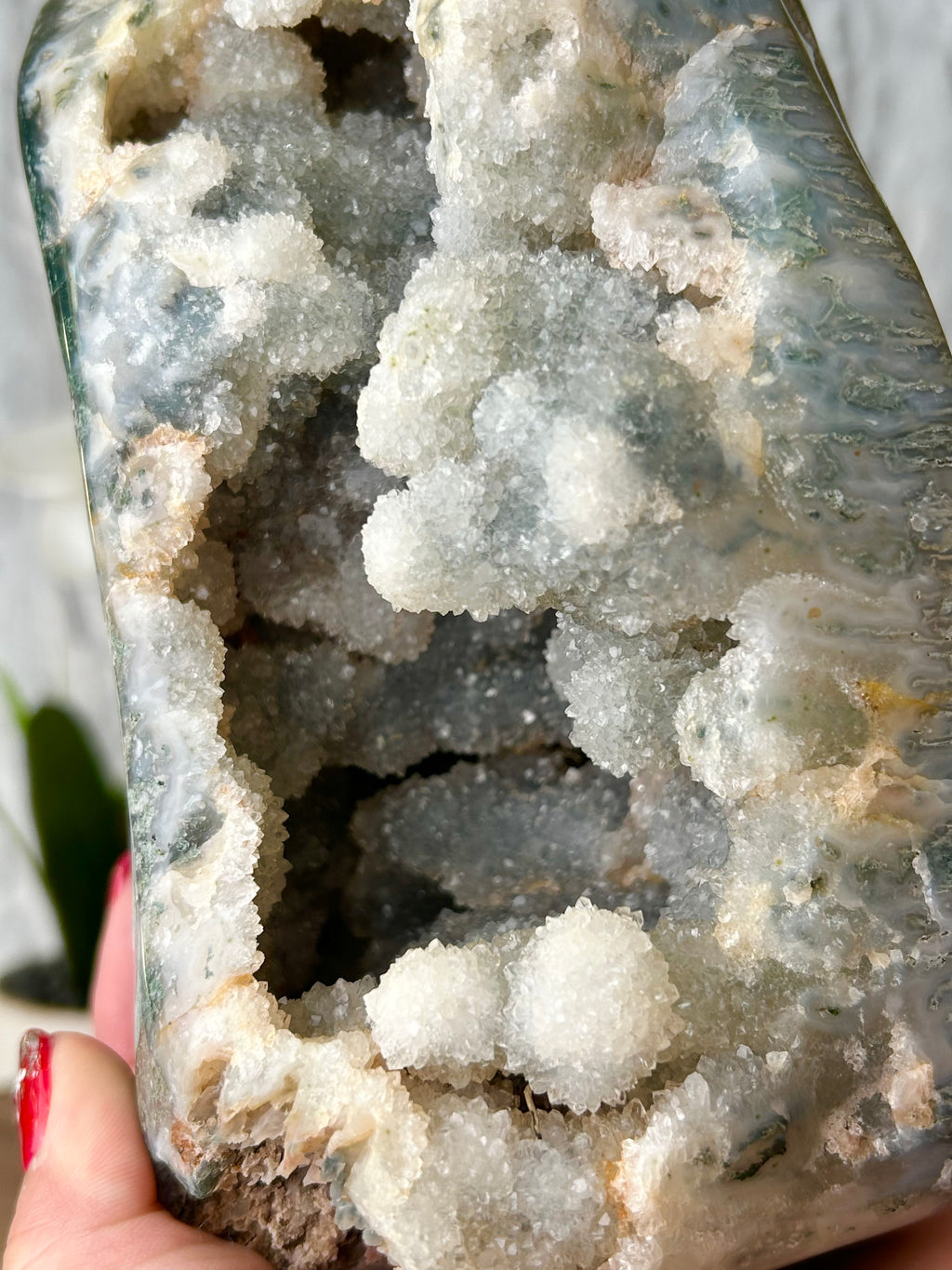 HQ Green Amethyst Agate Freeform