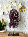 Amethyst cluster on stand