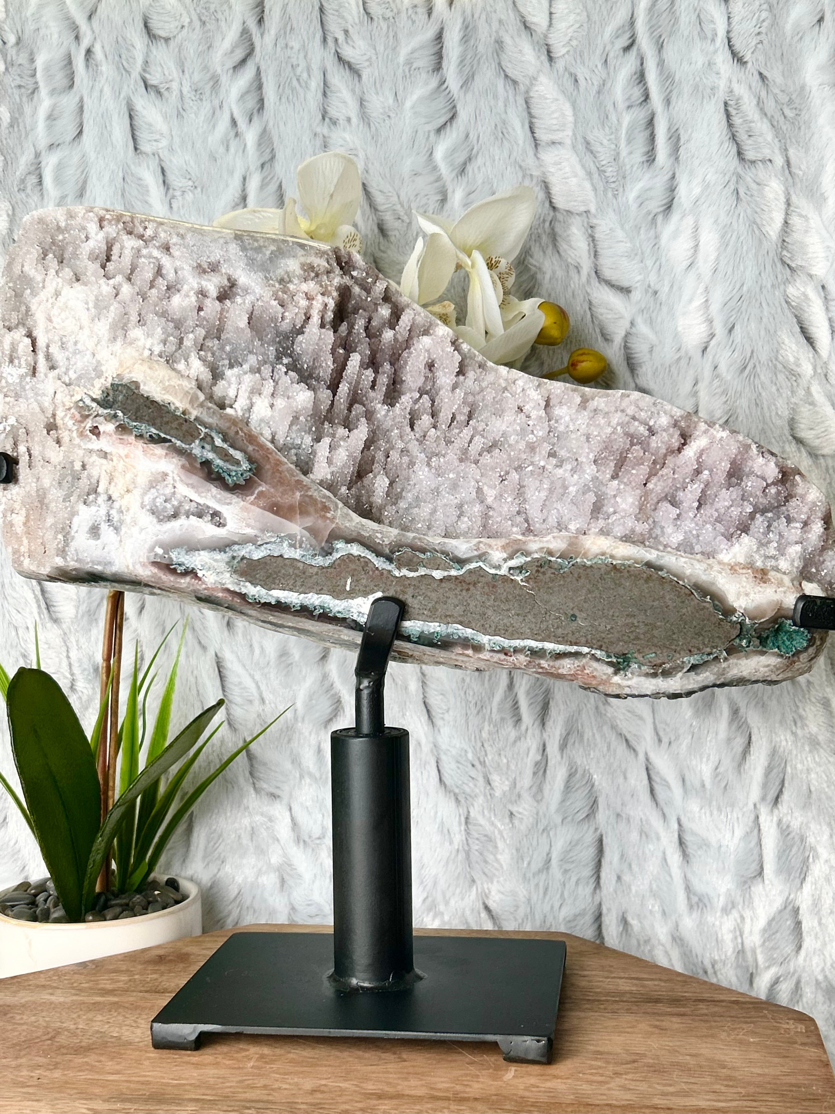 Large Stalactite Amethyst on spinning stand