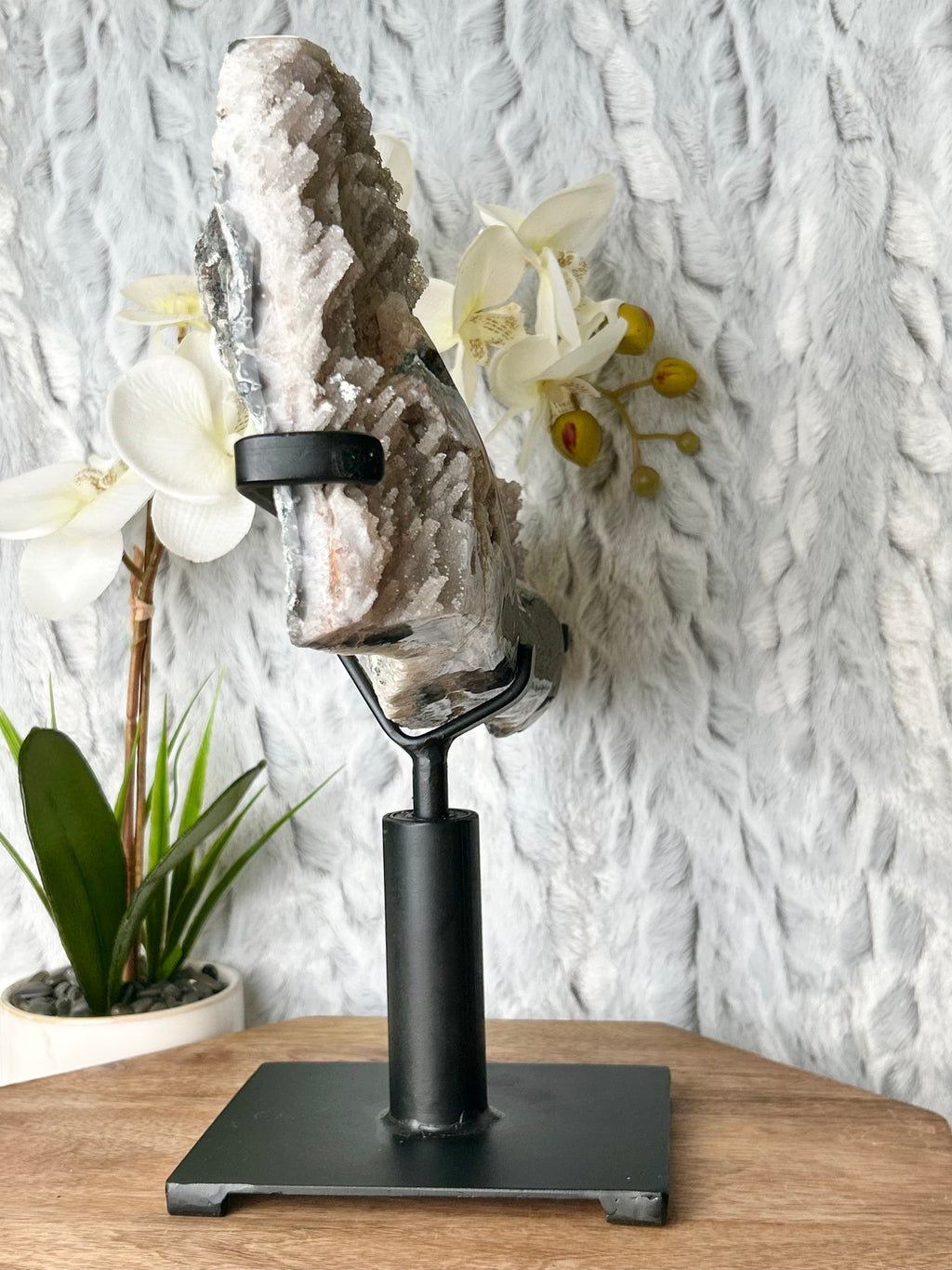 Large Stalactite Amethyst on spinning stand