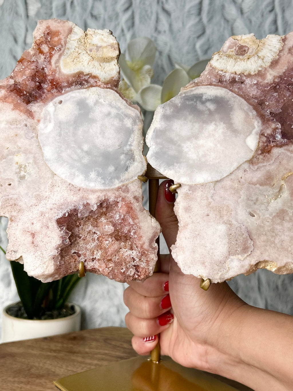 Pink Amethyst slab Butterfly Wings