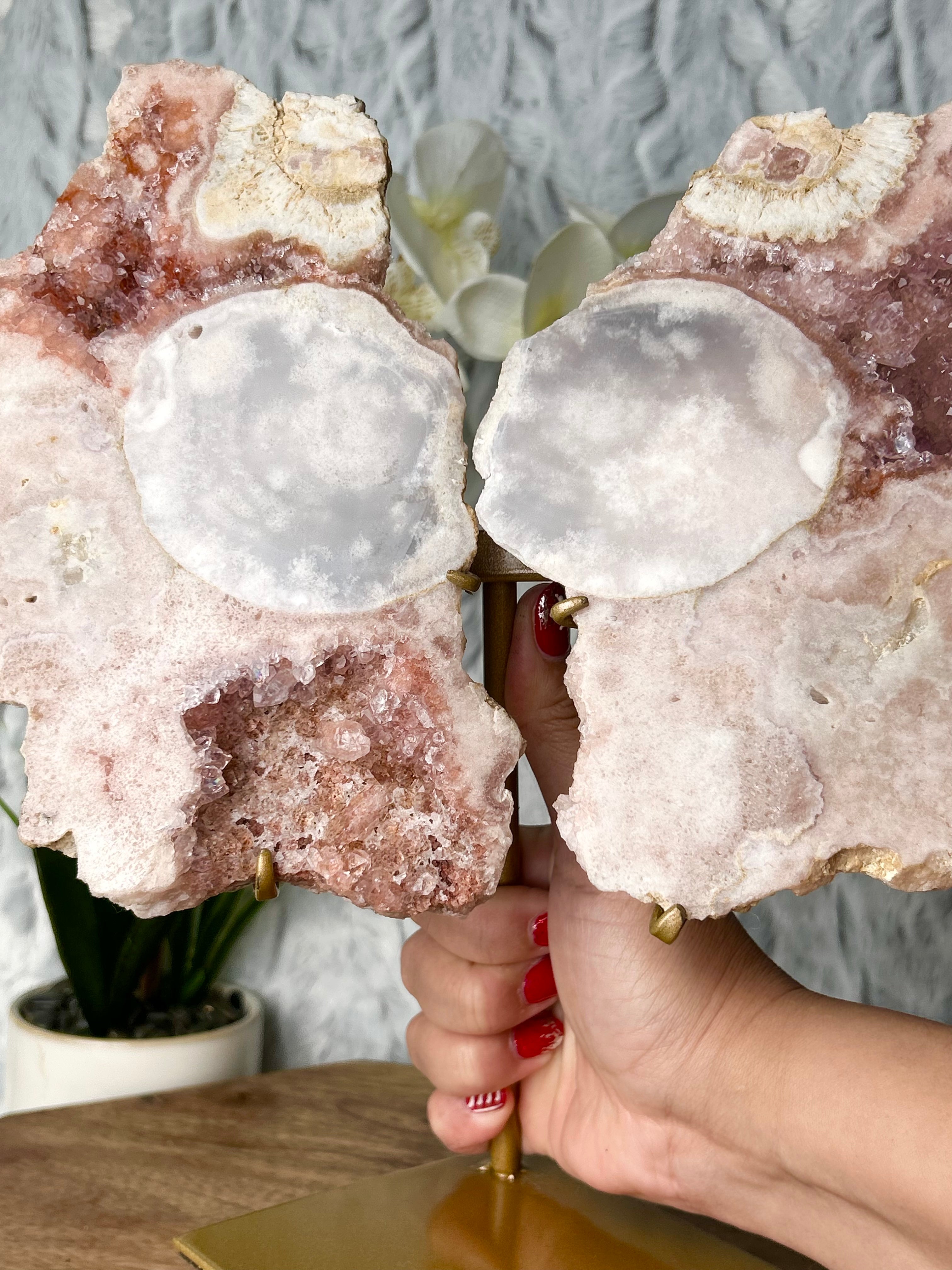 Pink Amethyst slab Butterfly Wings