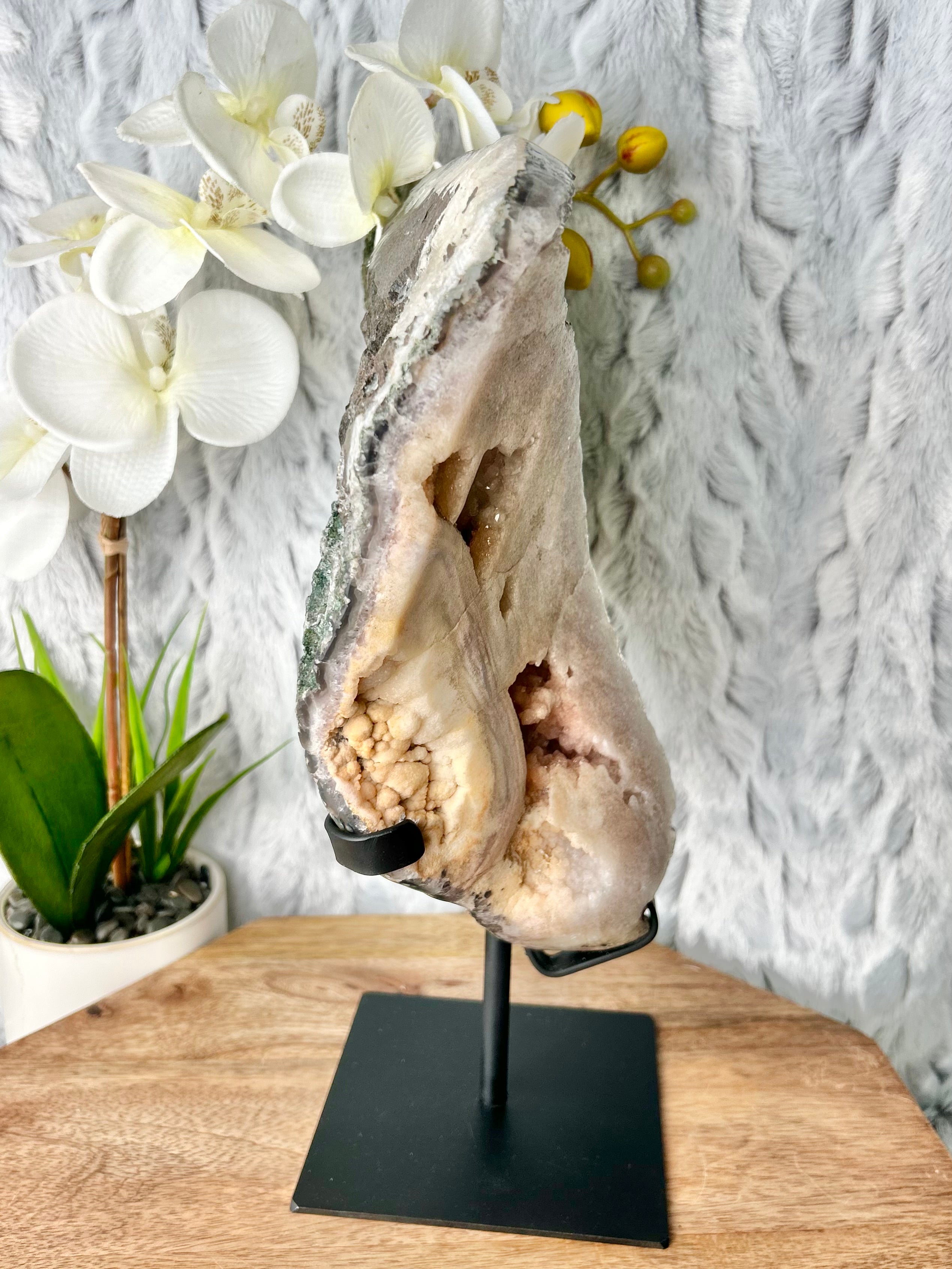 Pink Amethyst with Rainbow druze