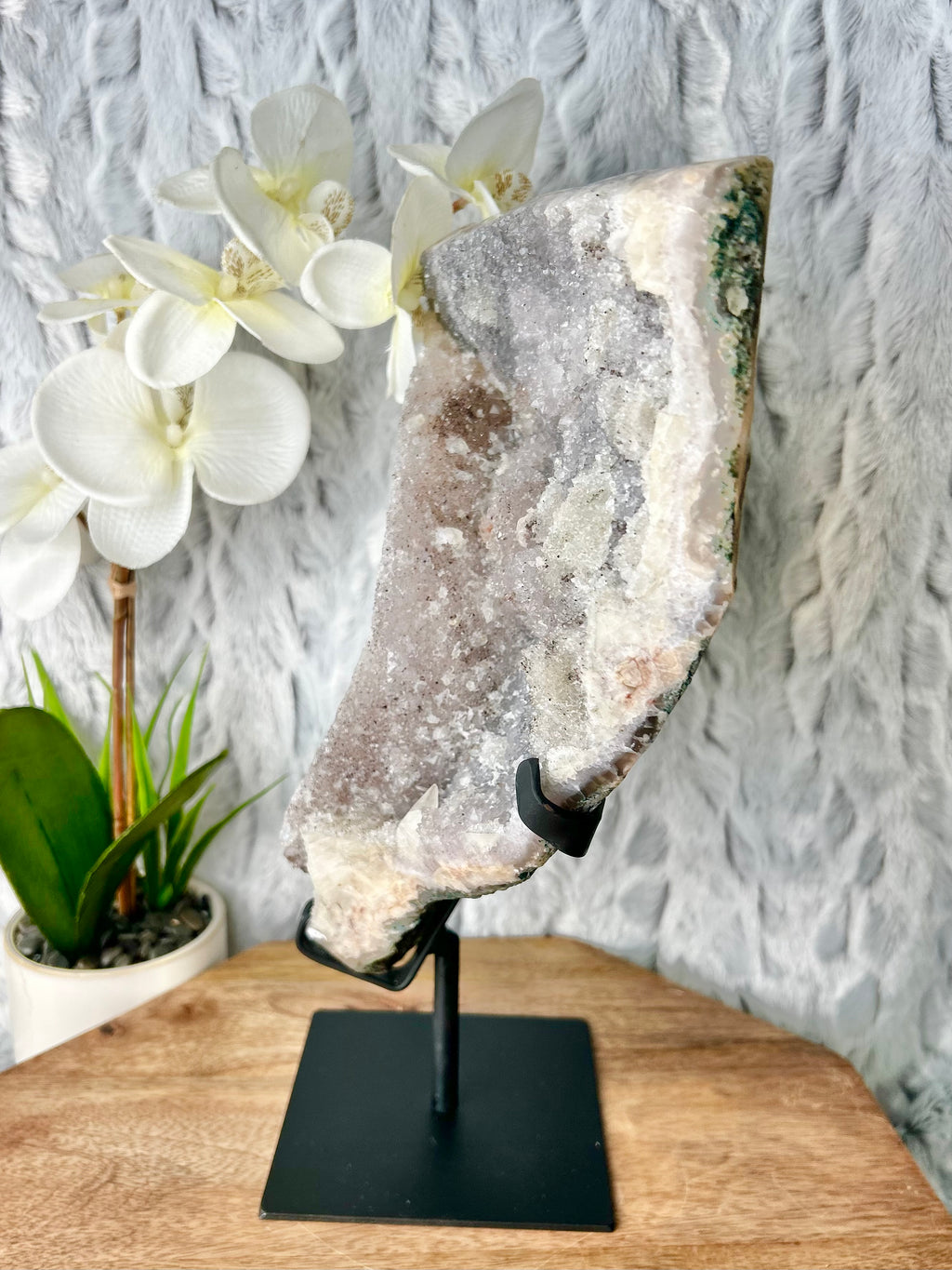 Pink Amethyst with Rainbow druze