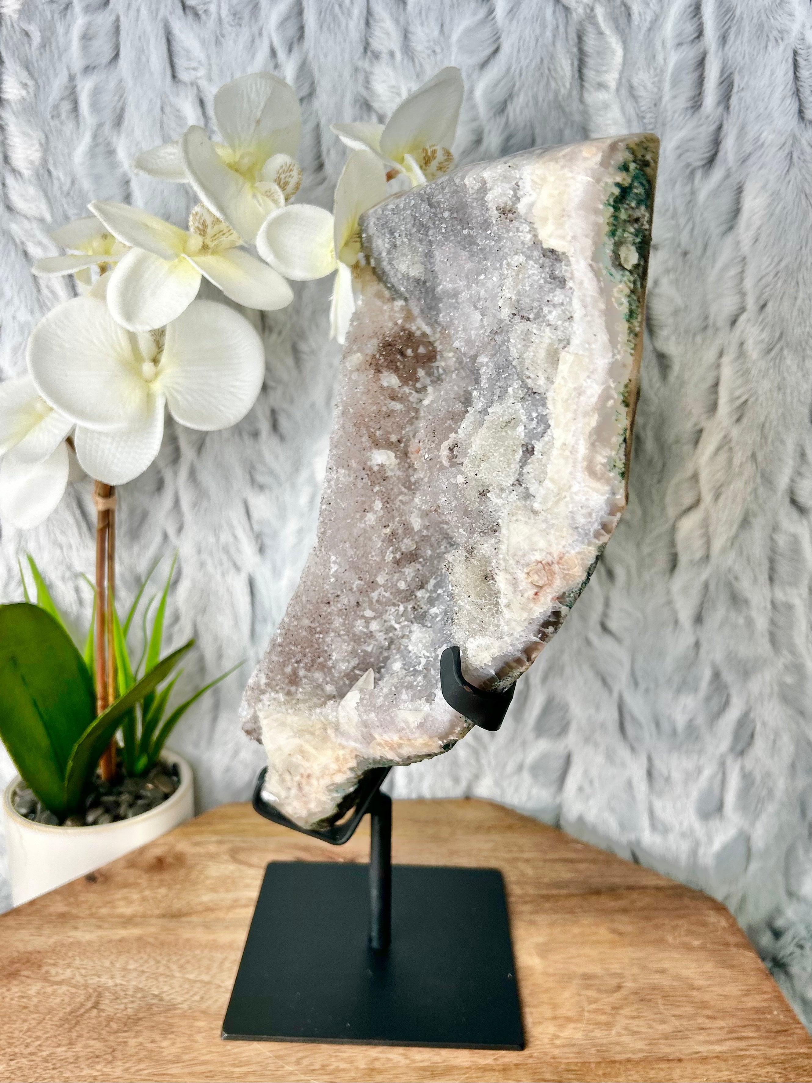 Pink Amethyst with Rainbow druze