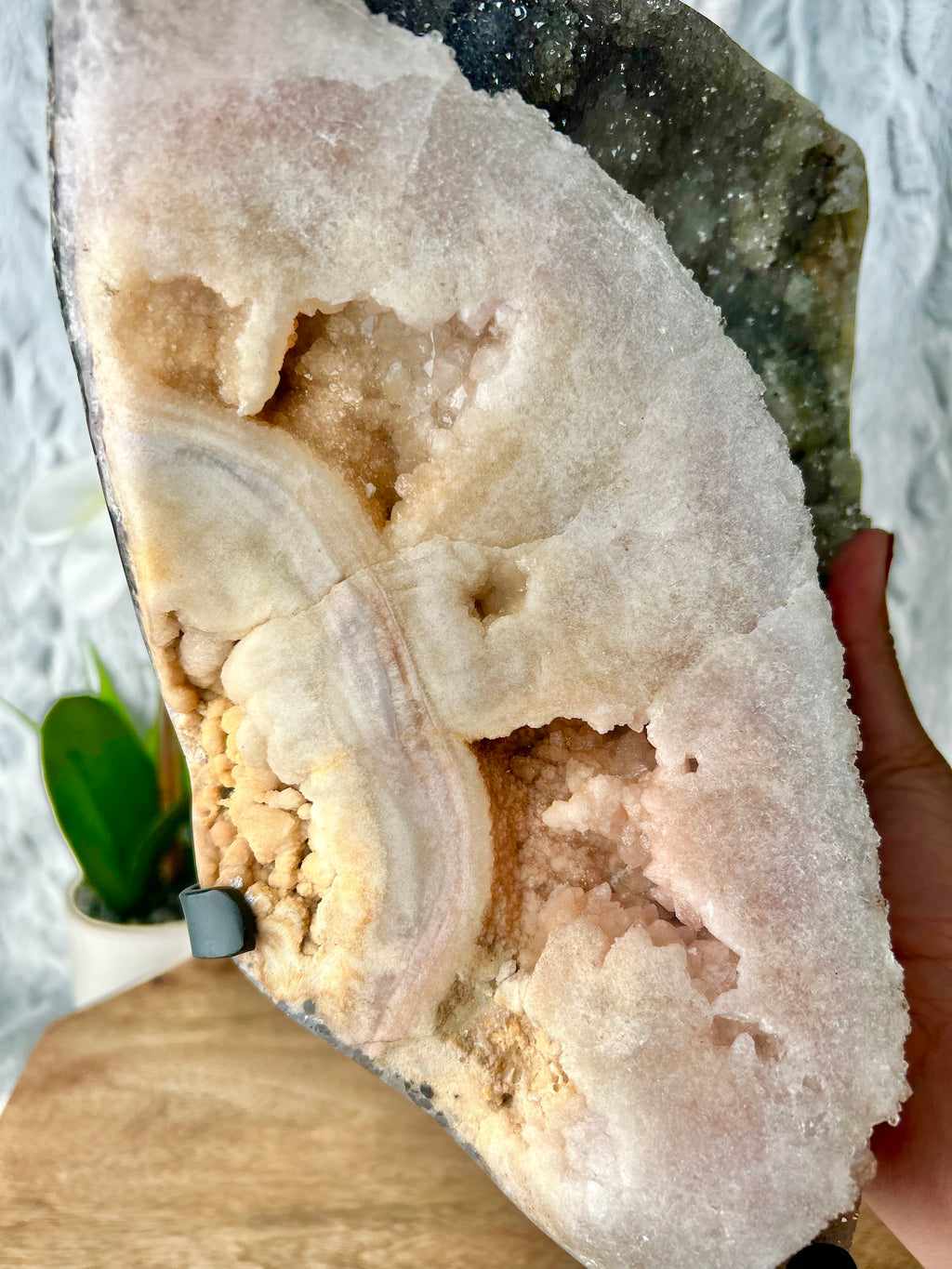 Pink Amethyst with Rainbow druze