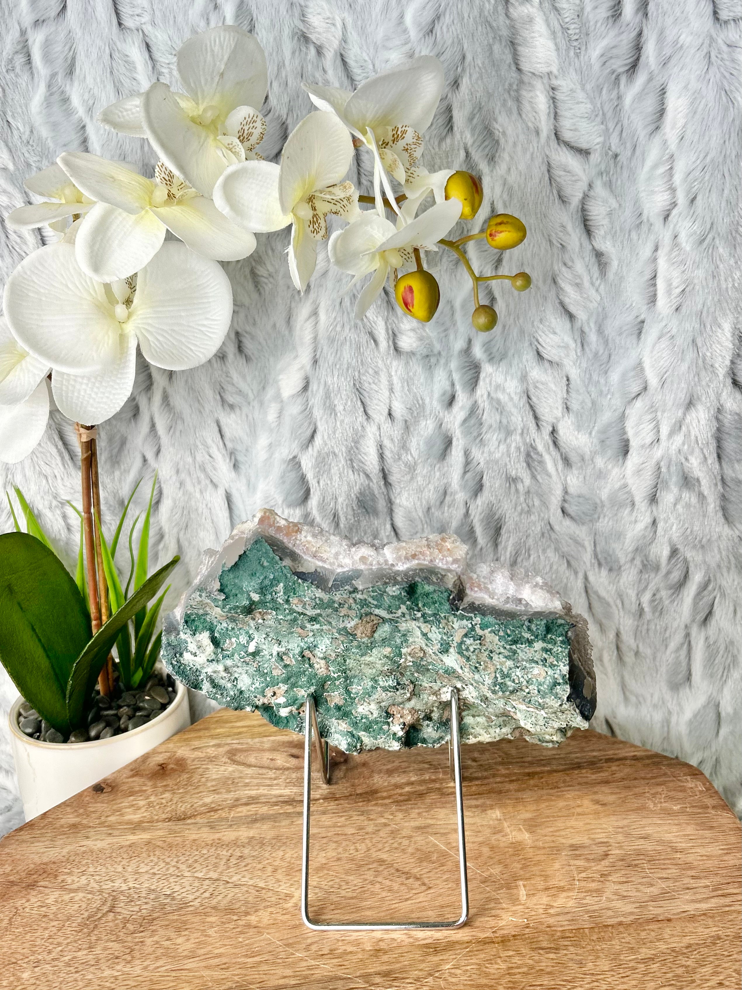 Stalactite shower Amethyst slab