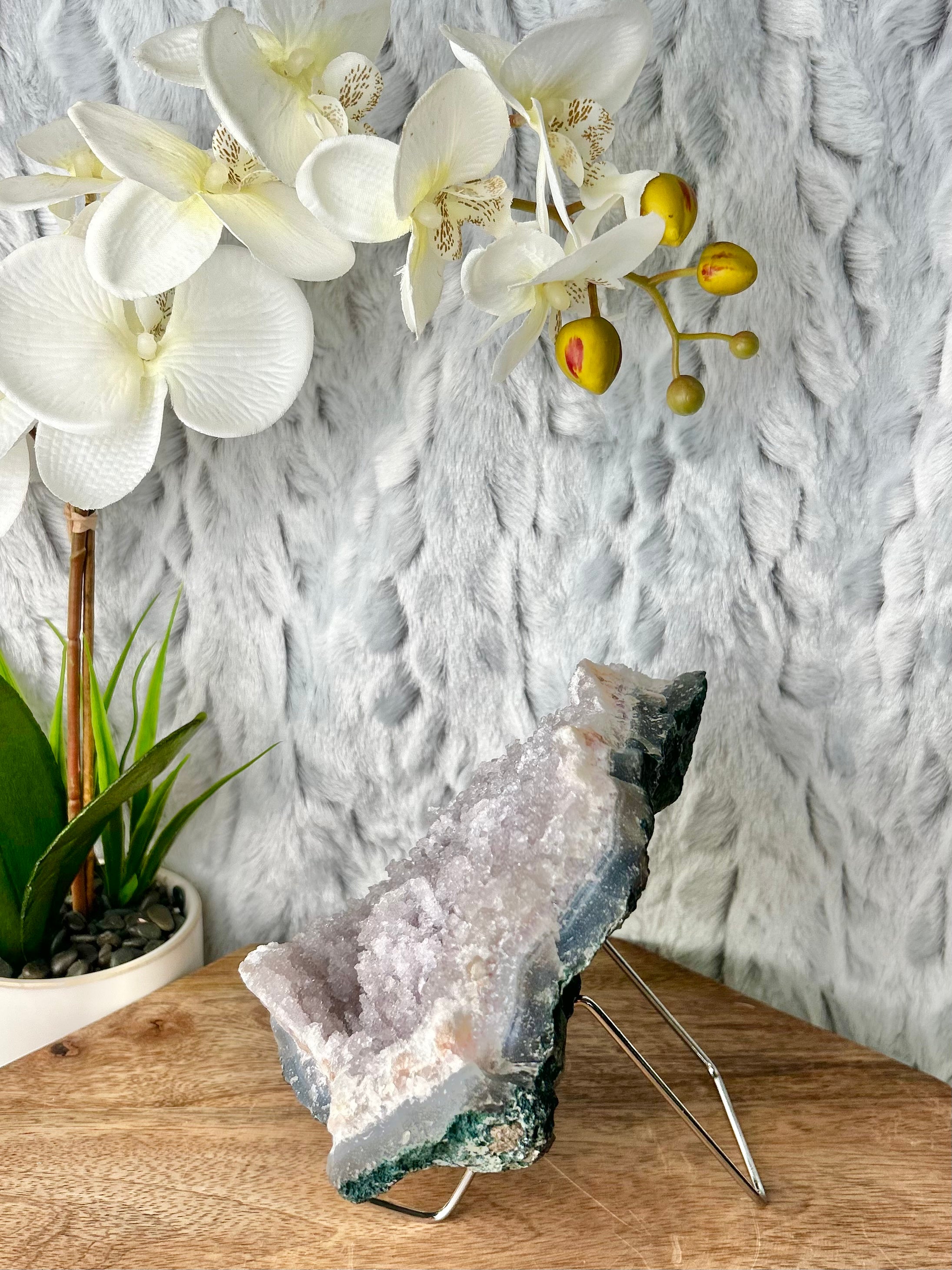 Stalactite shower Amethyst slab