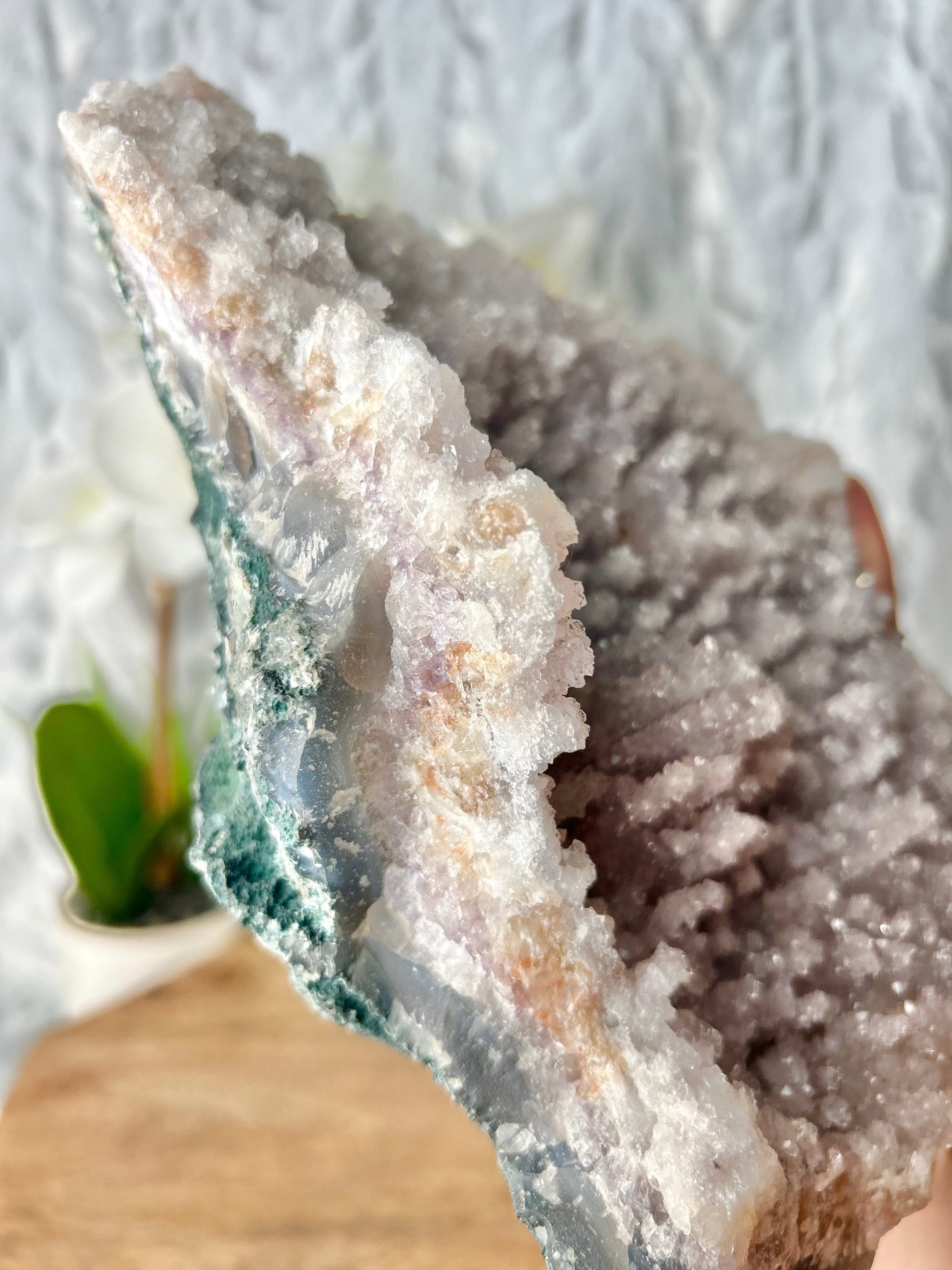 Stalactite shower Amethyst slab