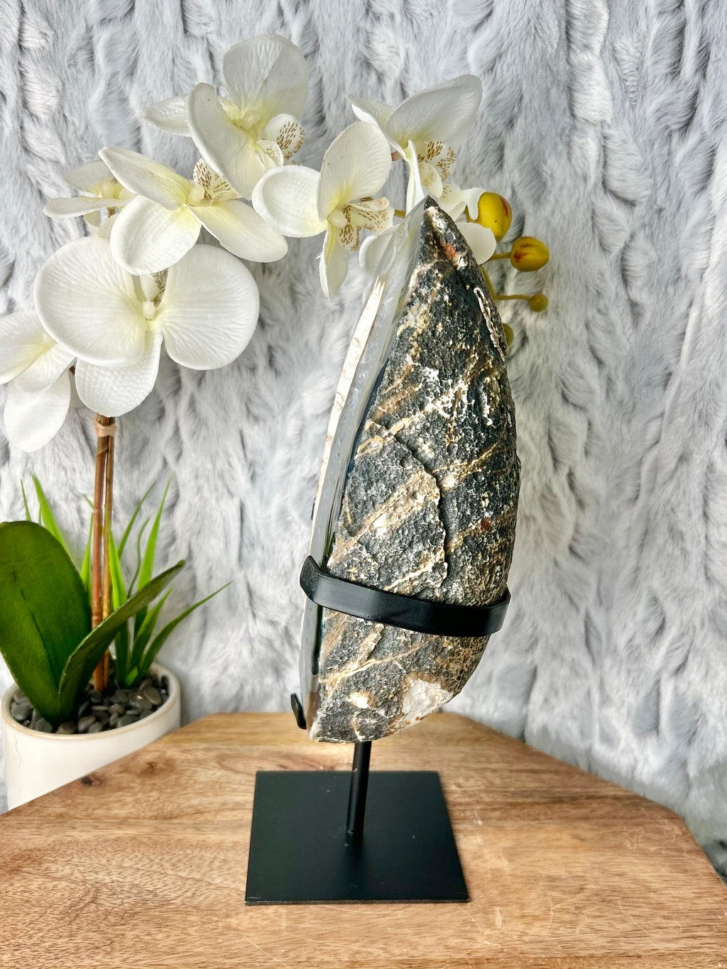 White Druze Agate Geode