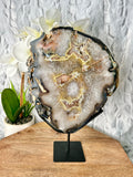 Colorful Agate slab on stand