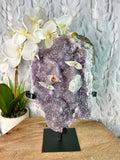 Rainbow Amethyst slab with DT Calcite