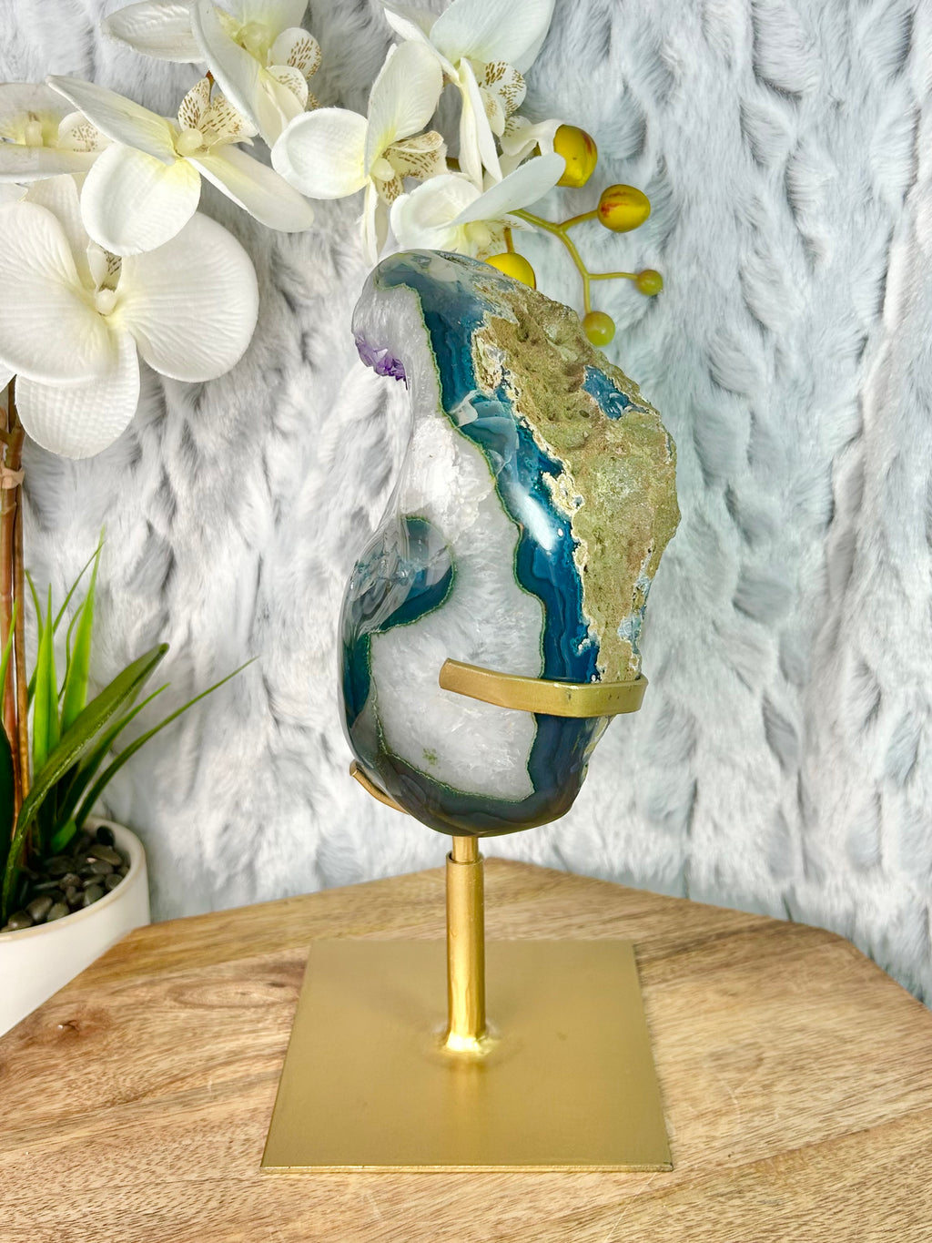 Amethyst Agate Geode on spinning stand
