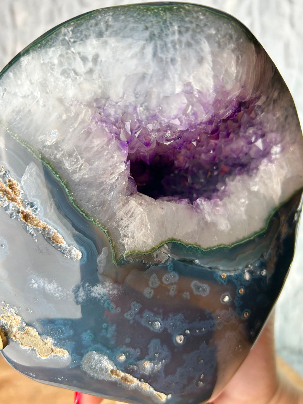 Amethyst Agate Geode on spinning stand