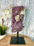 Deep Purple Amethyst Slab with cube Calcite