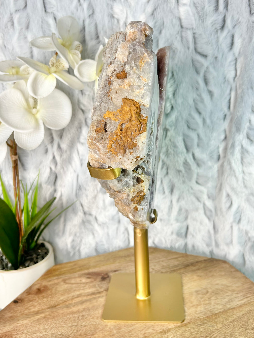 Druzy Amethyst Geode on stand