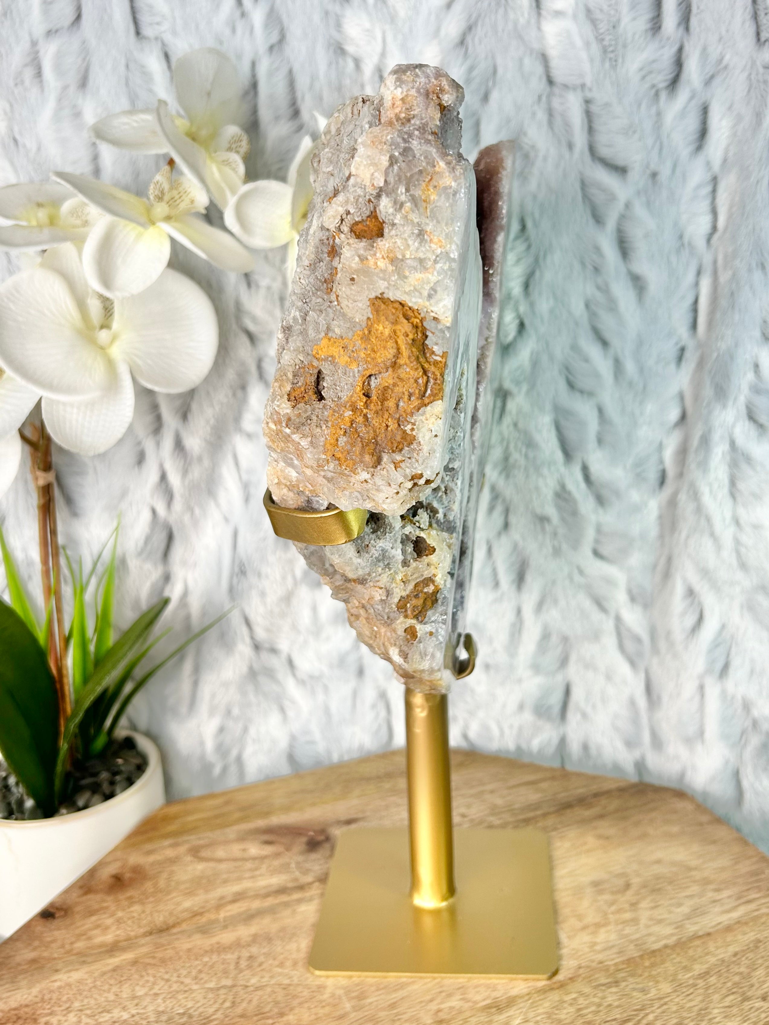 Druzy Amethyst Geode on stand