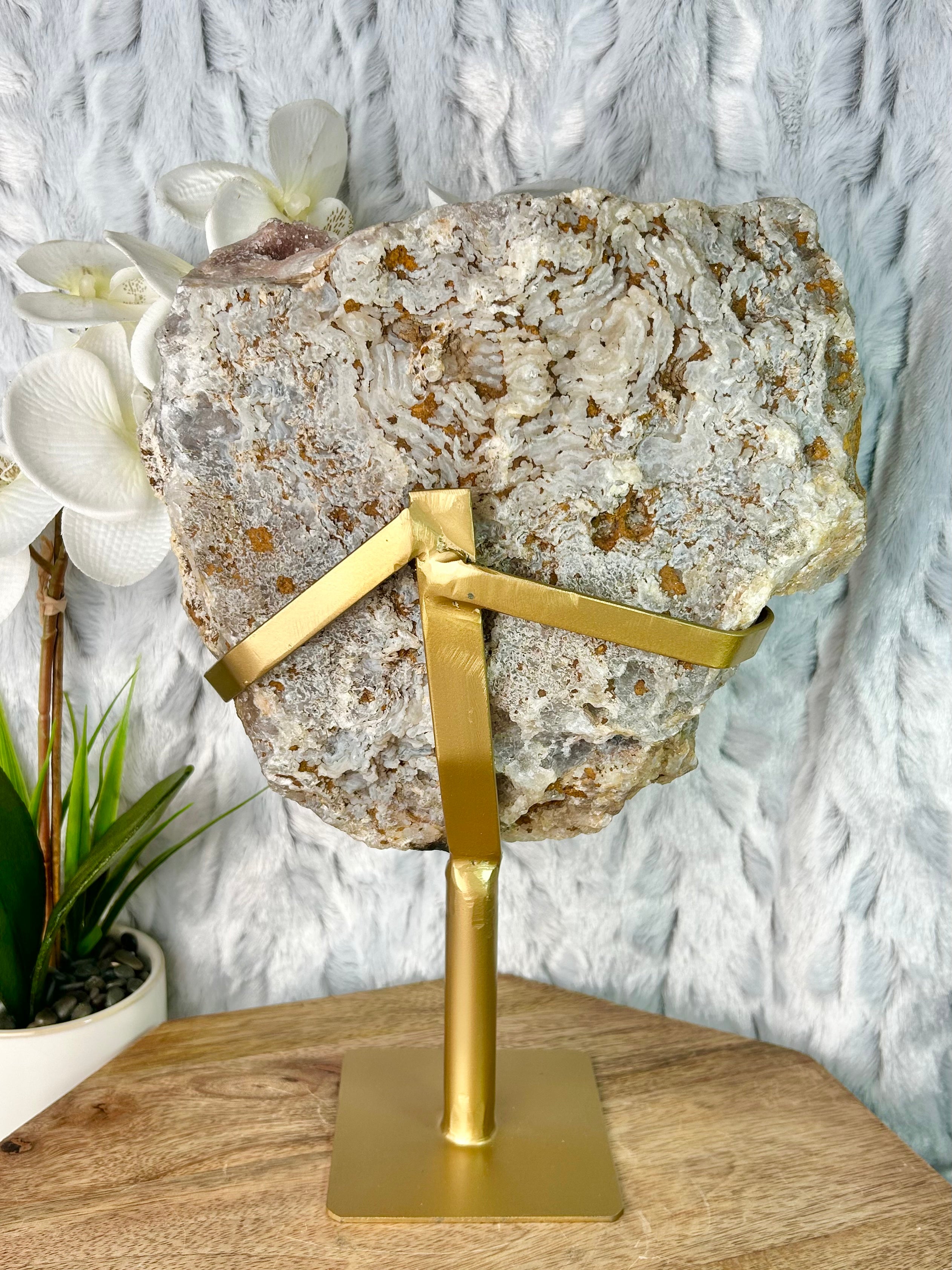 Druzy Amethyst Geode on stand