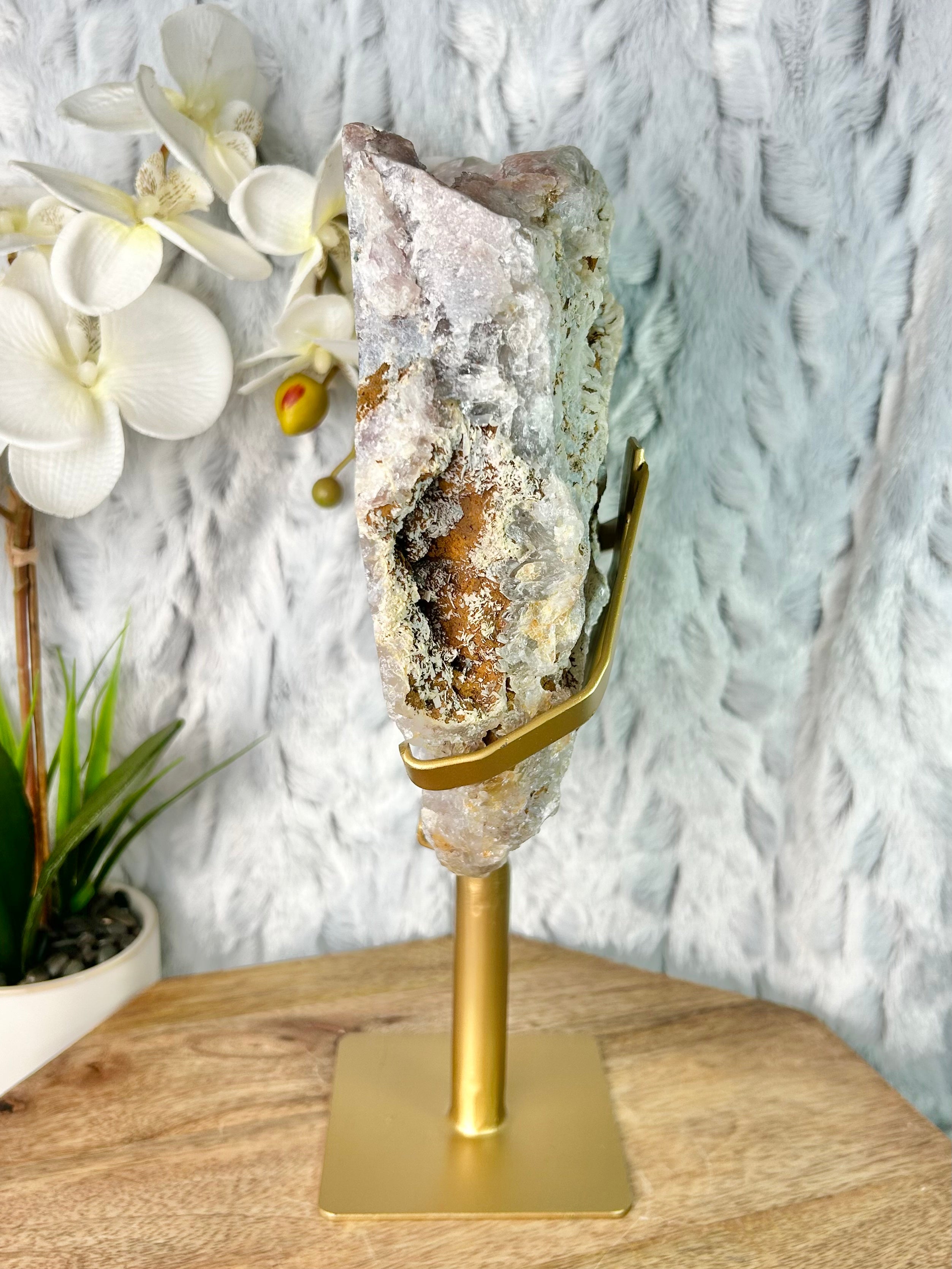 Druzy Amethyst Geode on stand