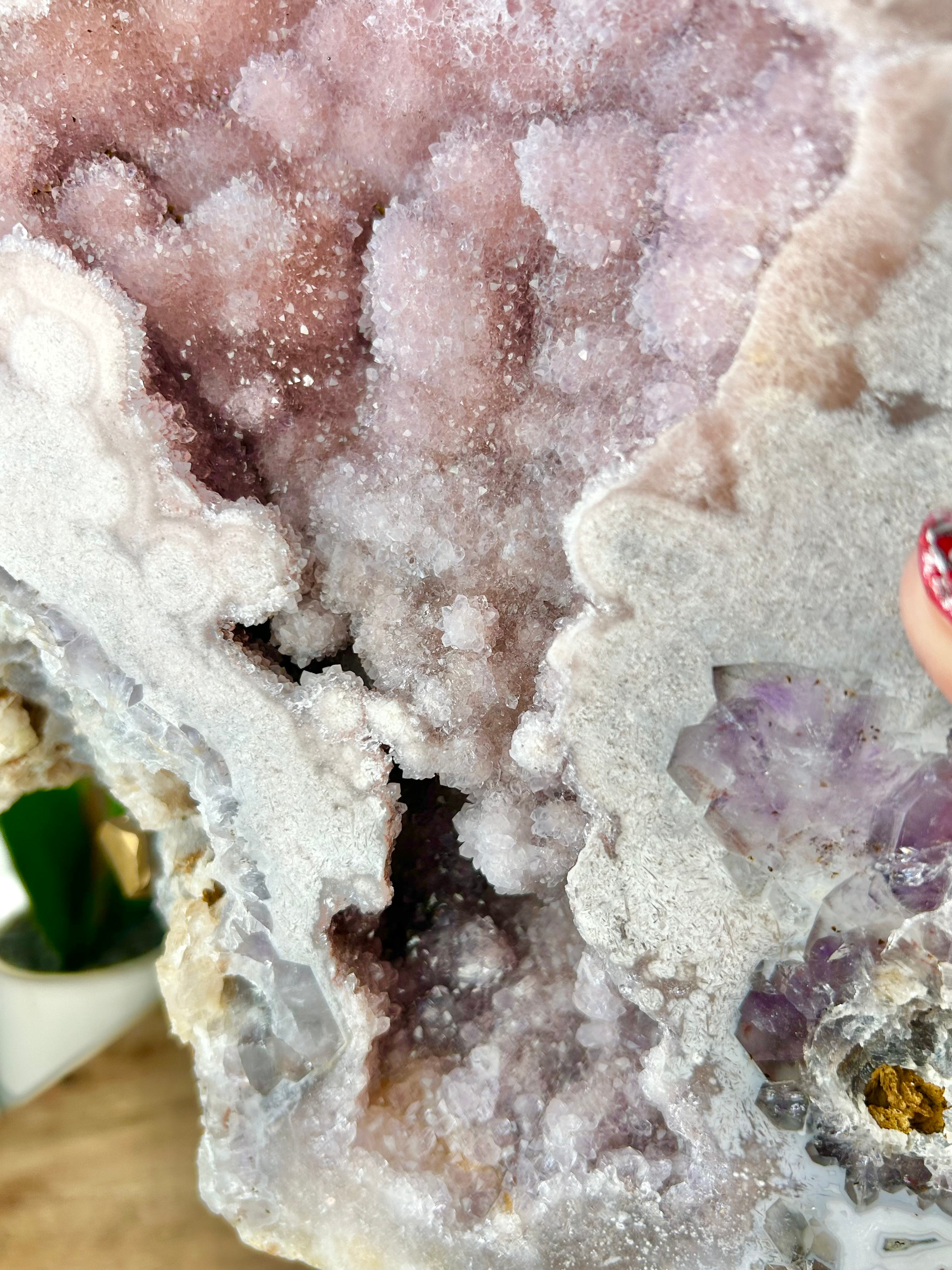Druzy Amethyst Geode on stand