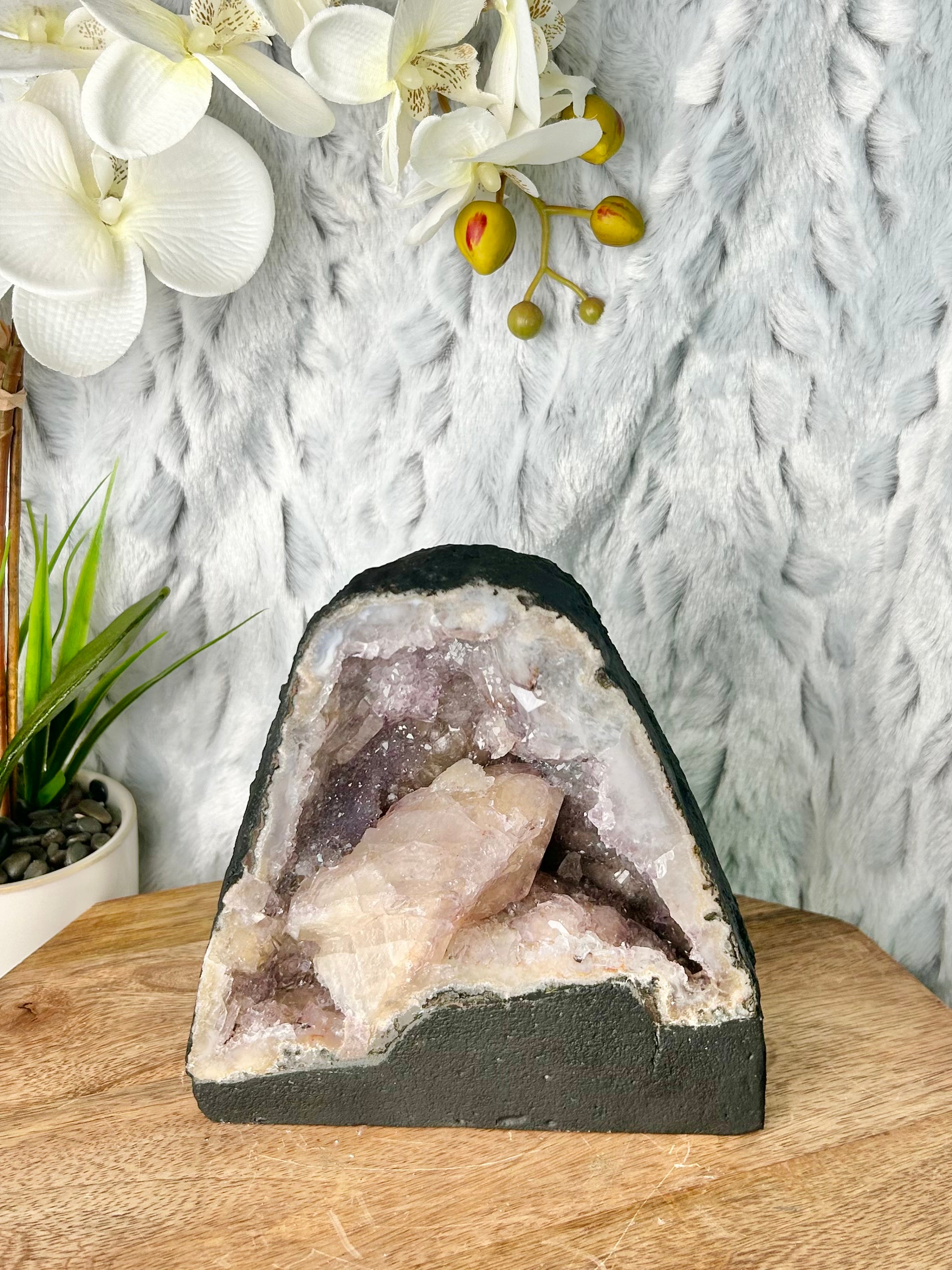 Amethyst Cathedral with Calcite
