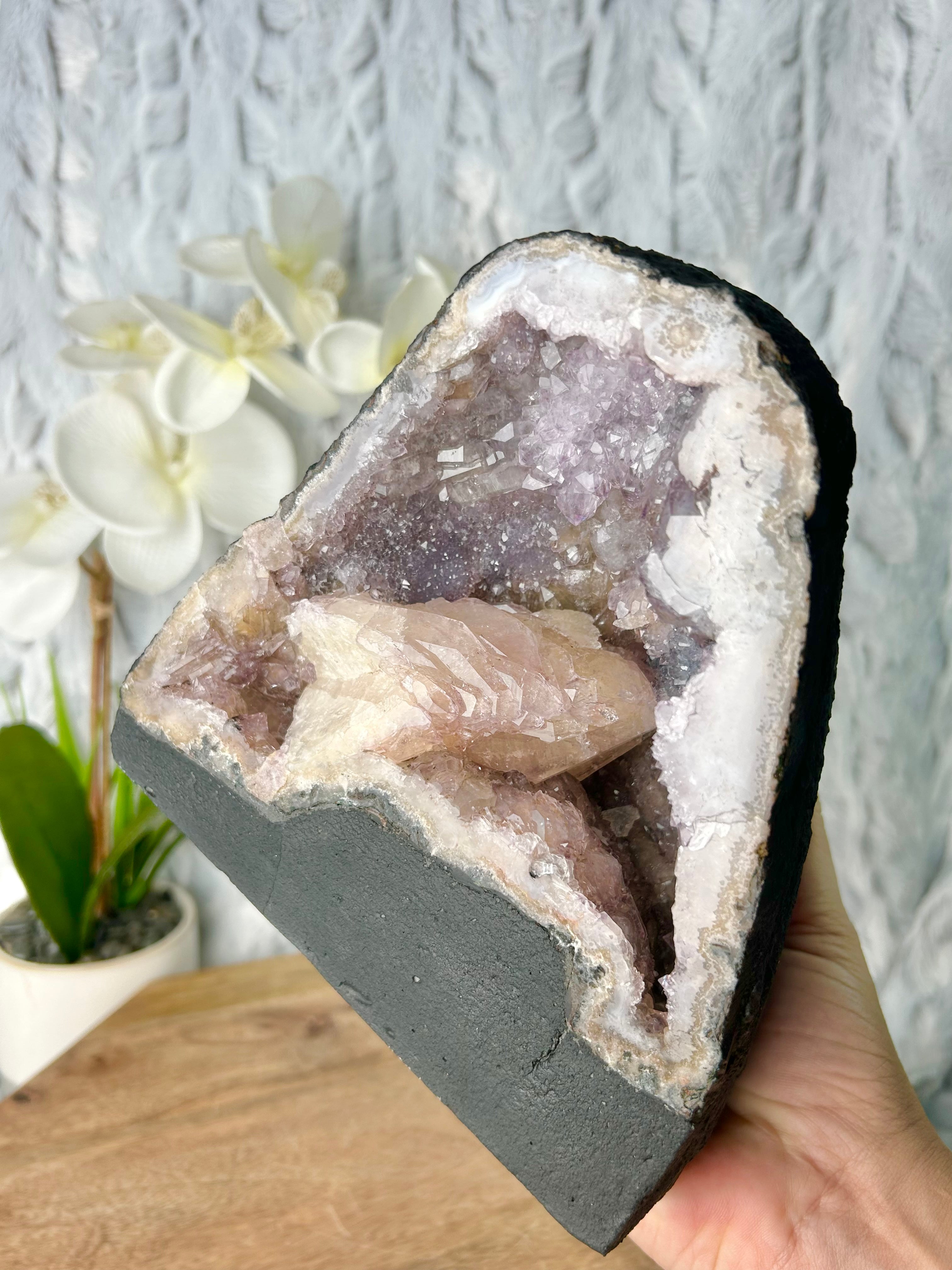 Amethyst Cathedral with Calcite