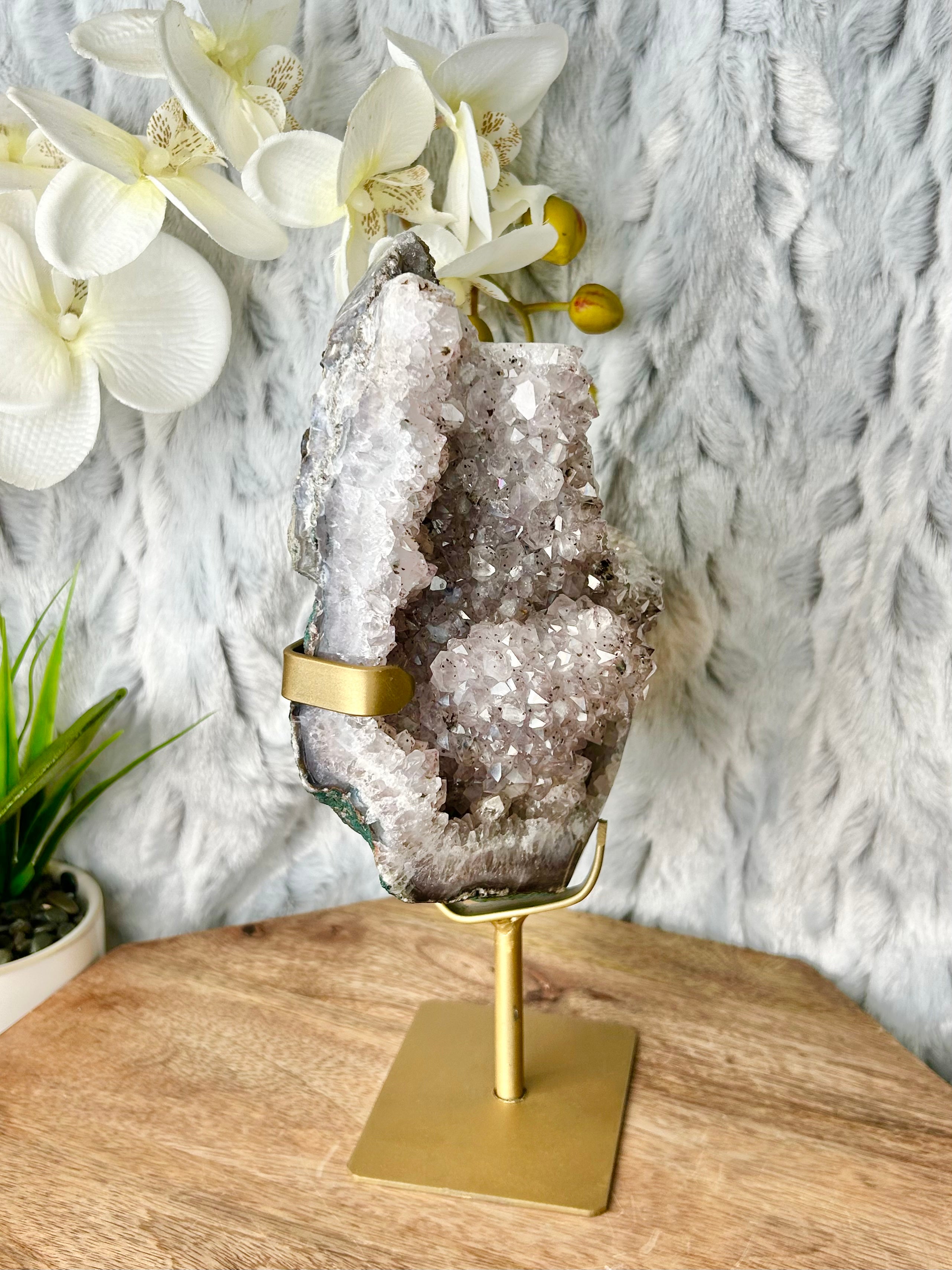 Amethyst Pocket Geode on stand