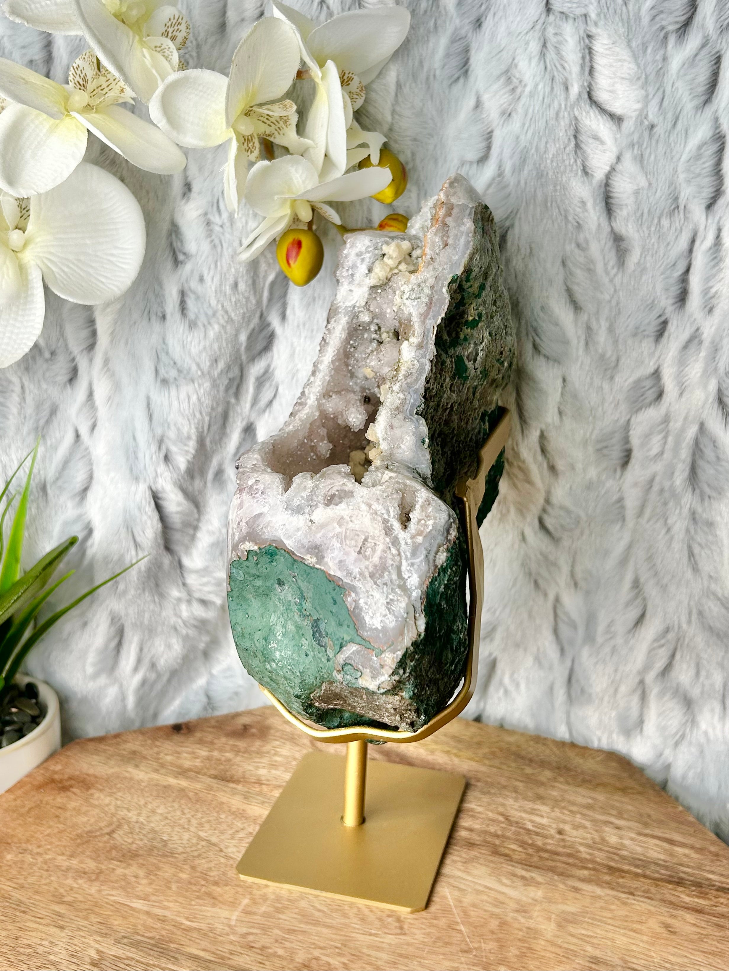 Amethyst Pocket Geode on stand