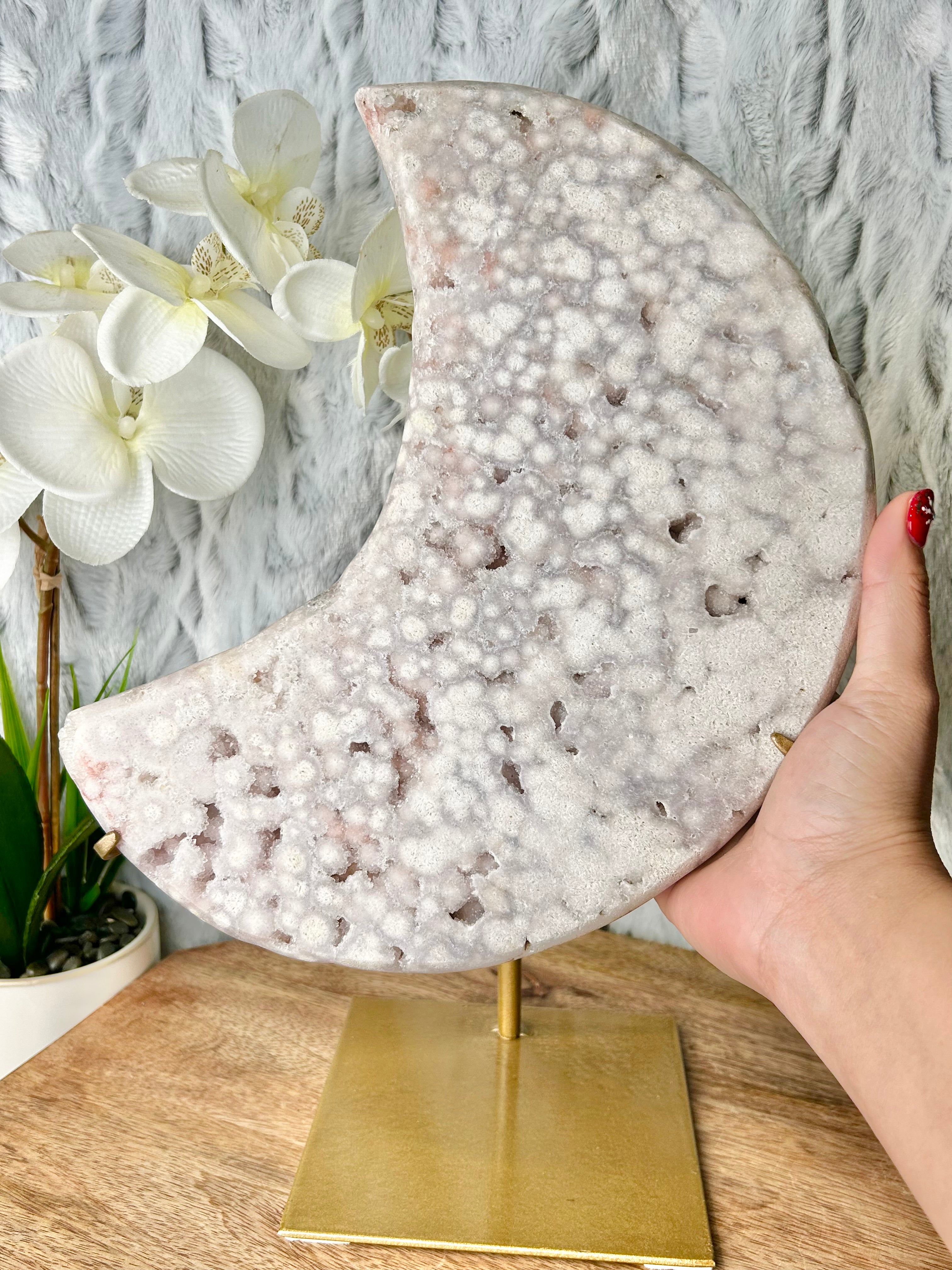 Large Pink Amethyst Moon