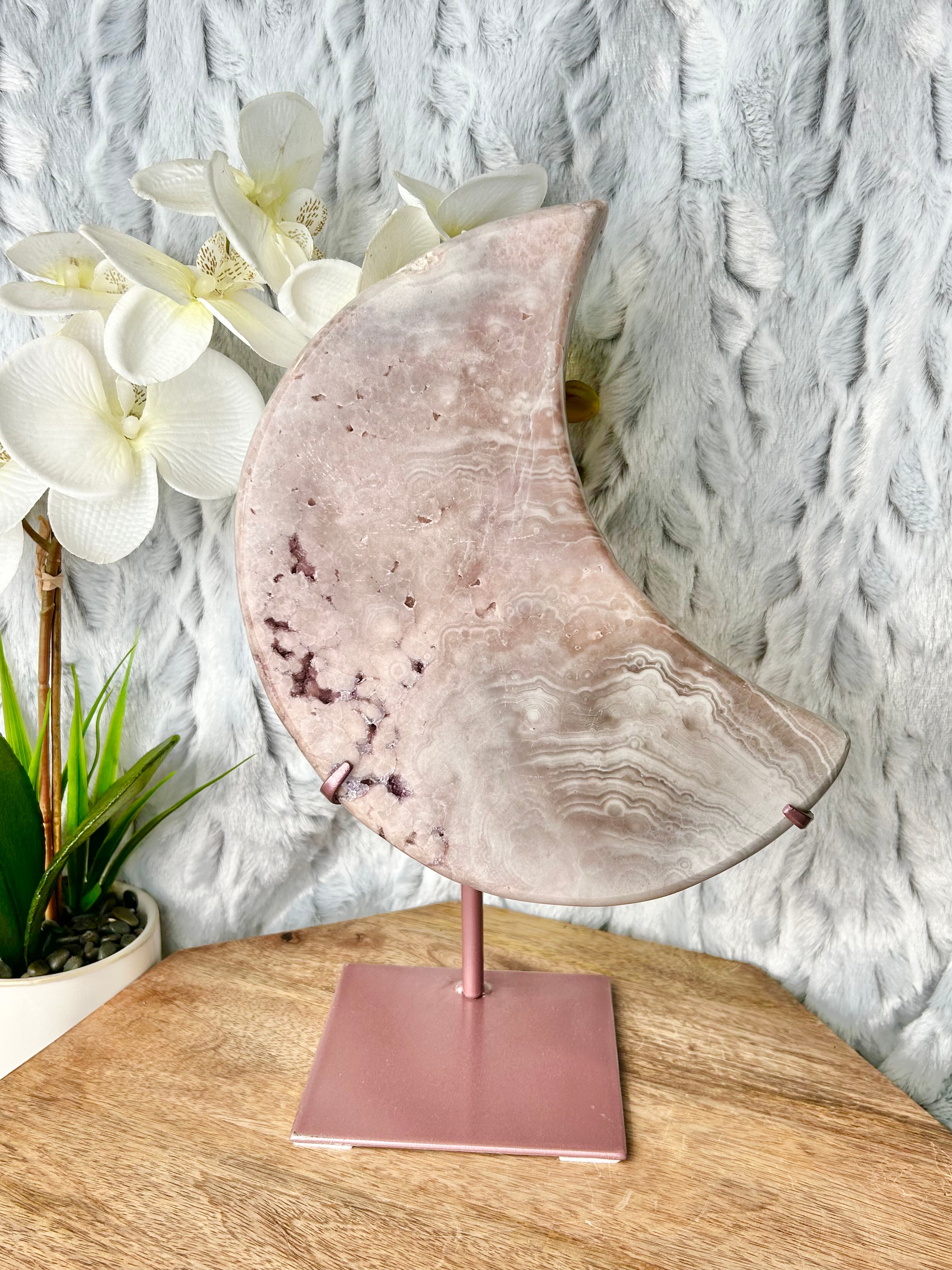 Large Pink Amethyst Moon