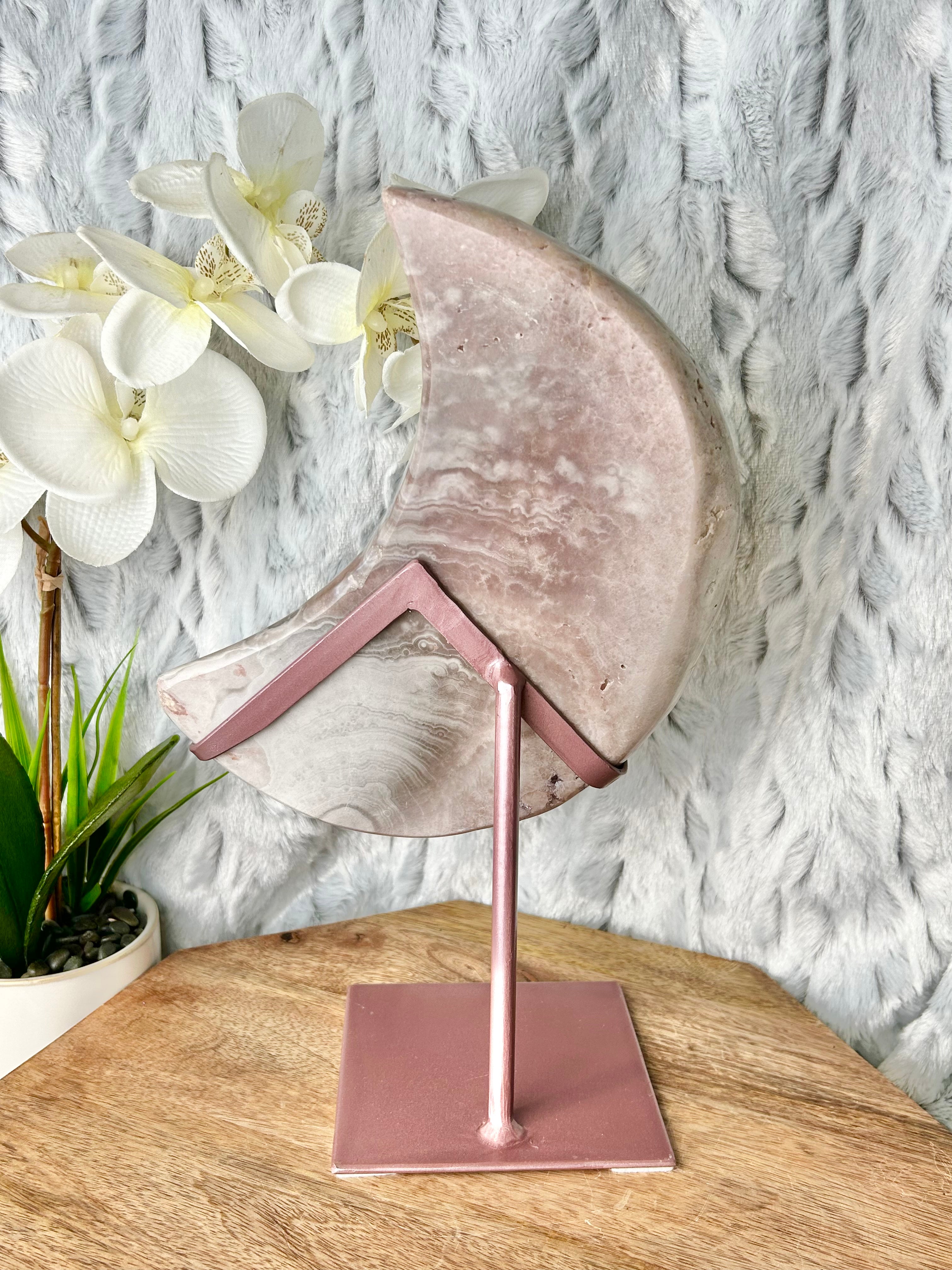 Large Pink Amethyst Moon