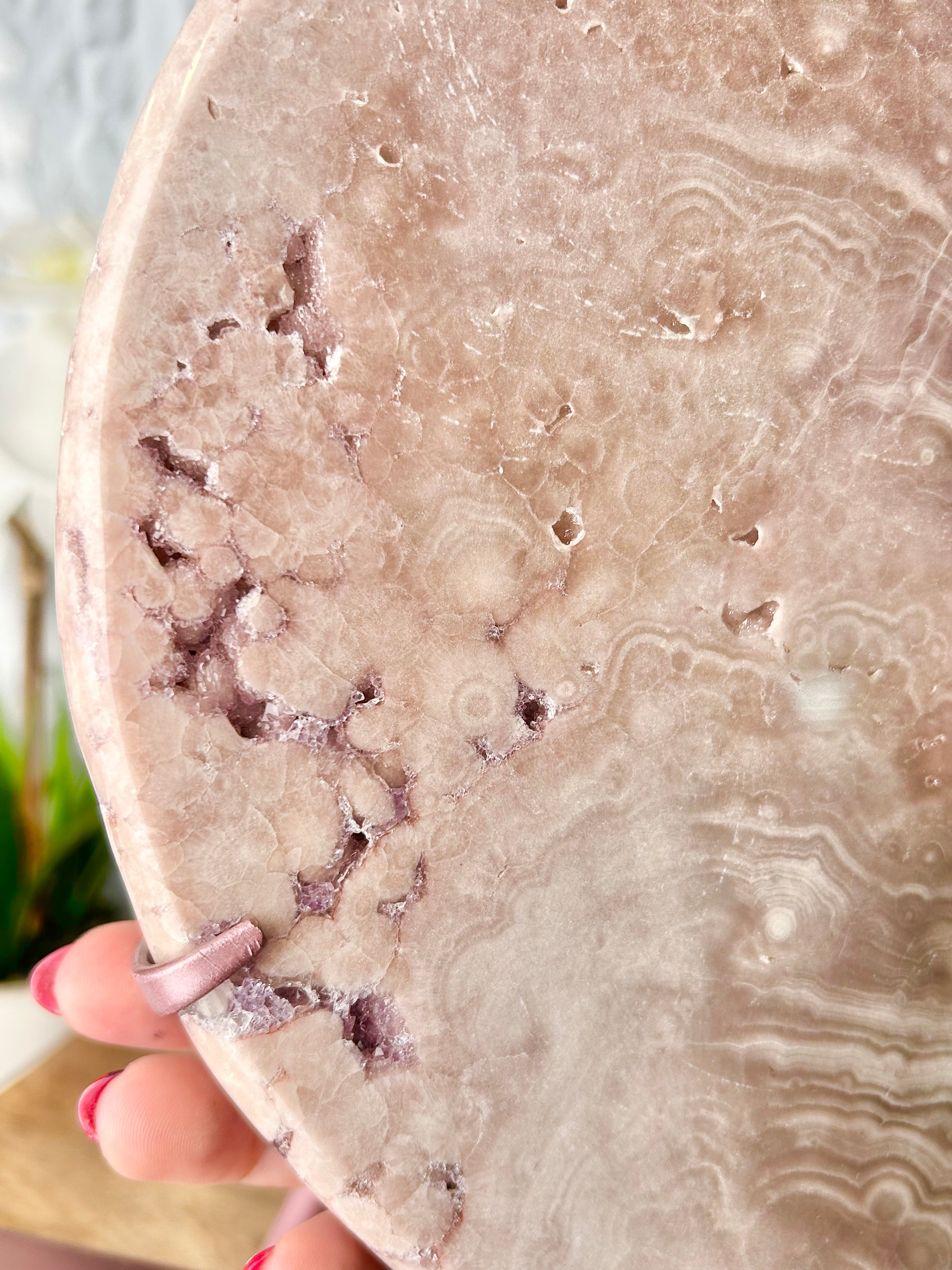 Large Pink Amethyst Moon