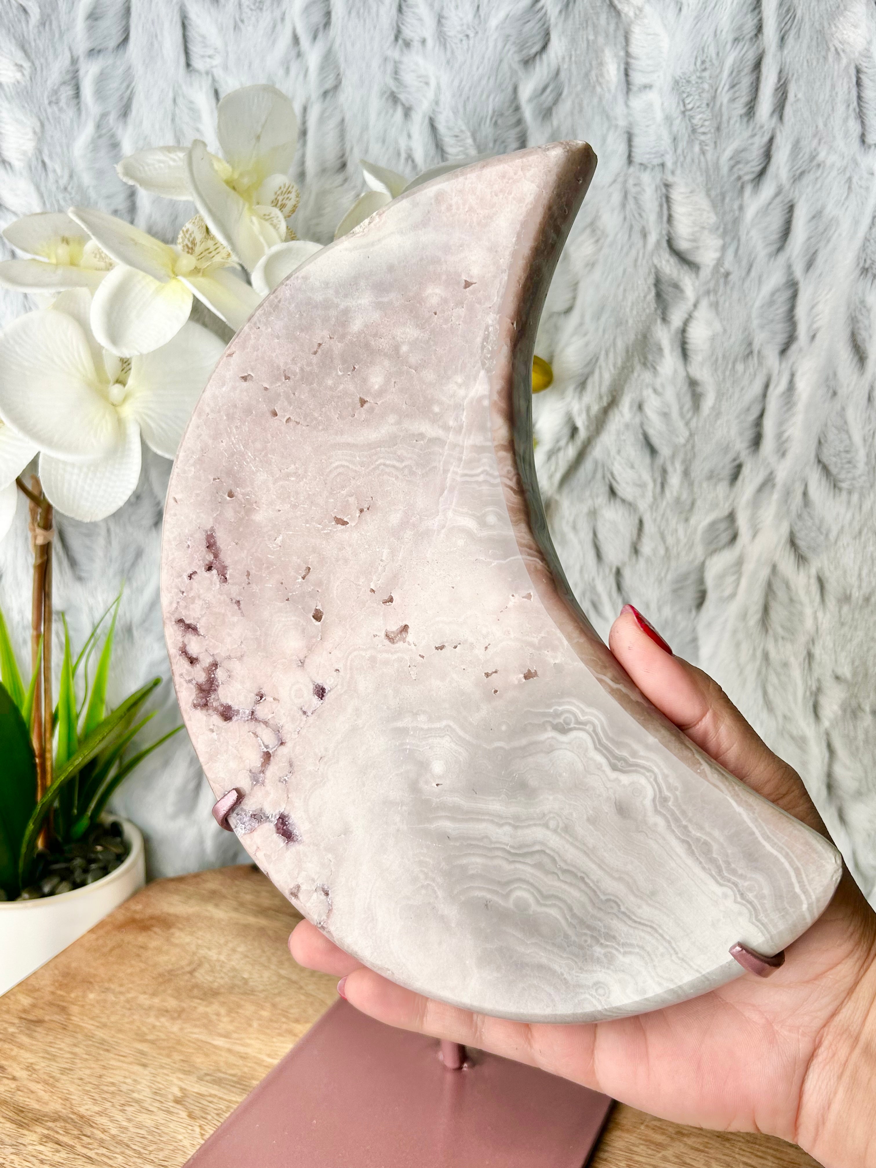 Large Pink Amethyst Moon