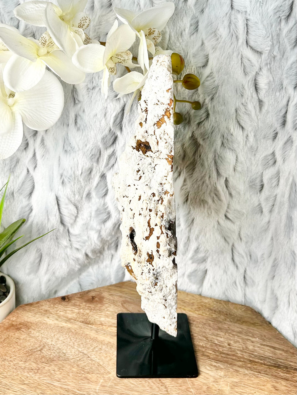 Purple Pink Amethyst Geode on stand