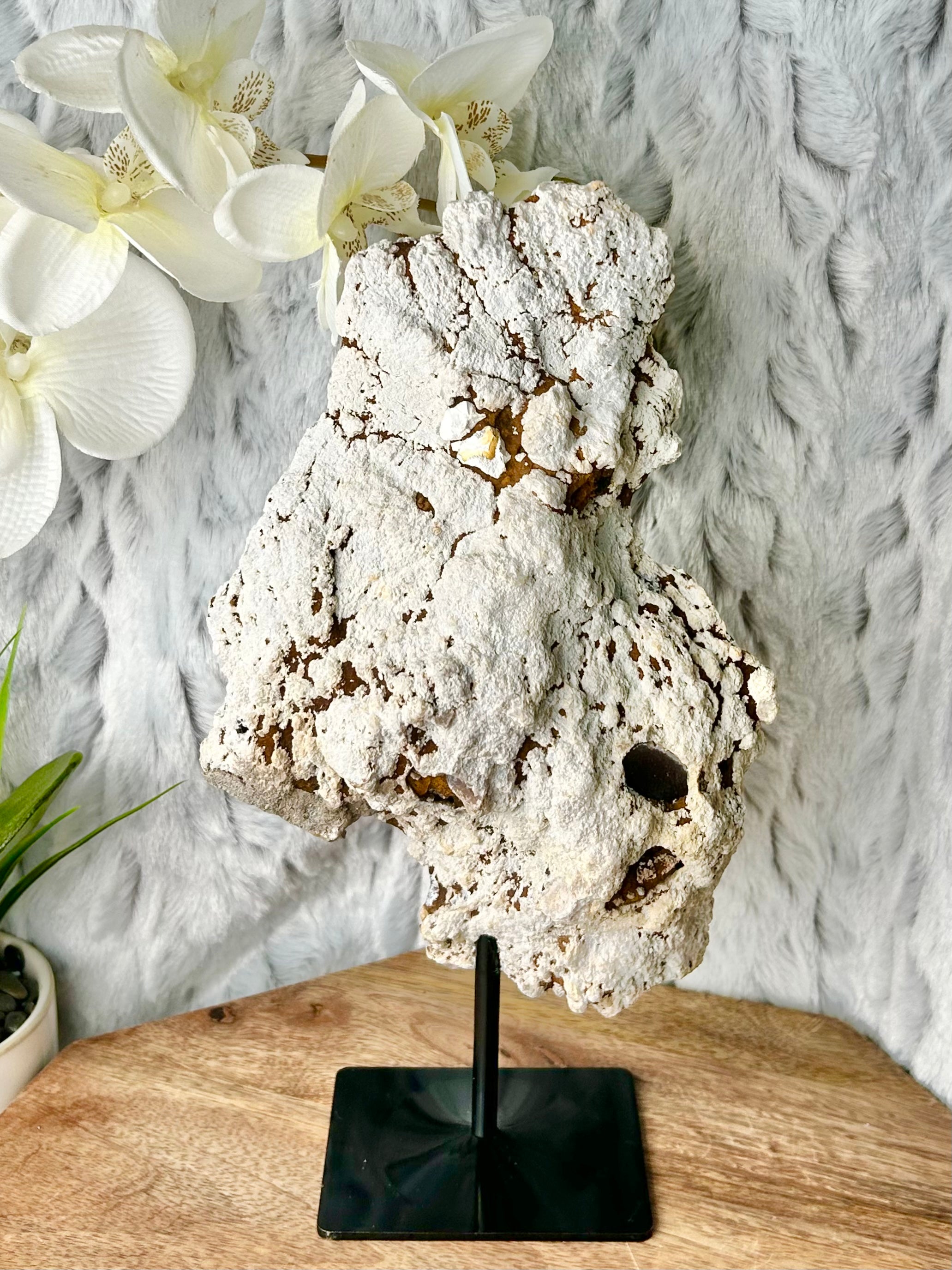 Purple Pink Amethyst Geode on stand