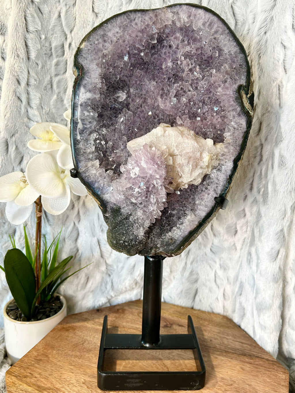 Large Amethyst Geode with Calcite