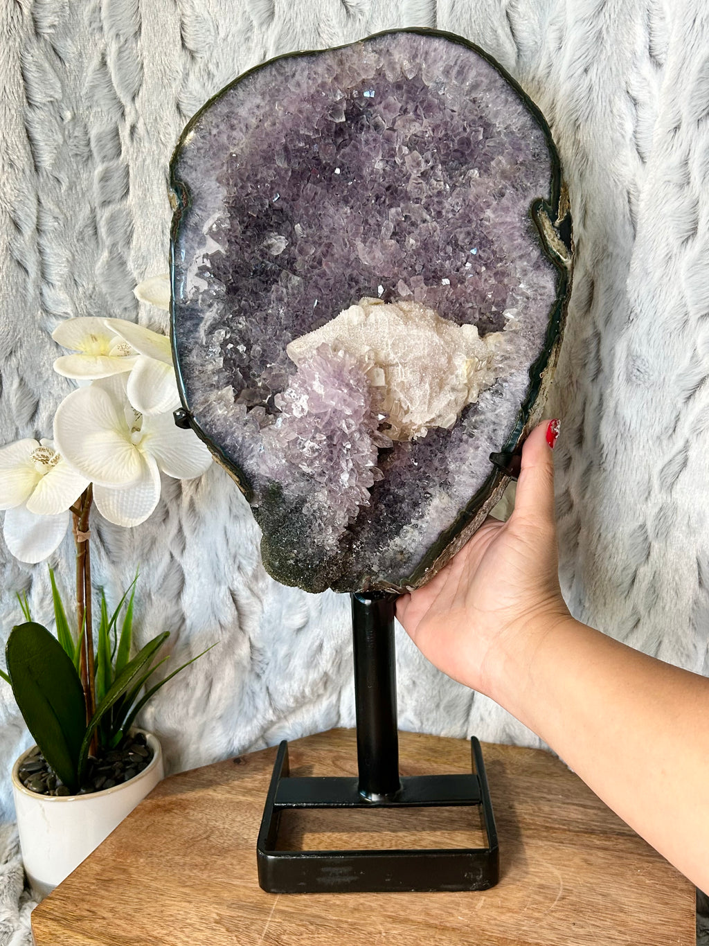 Large Amethyst Geode with Calcite