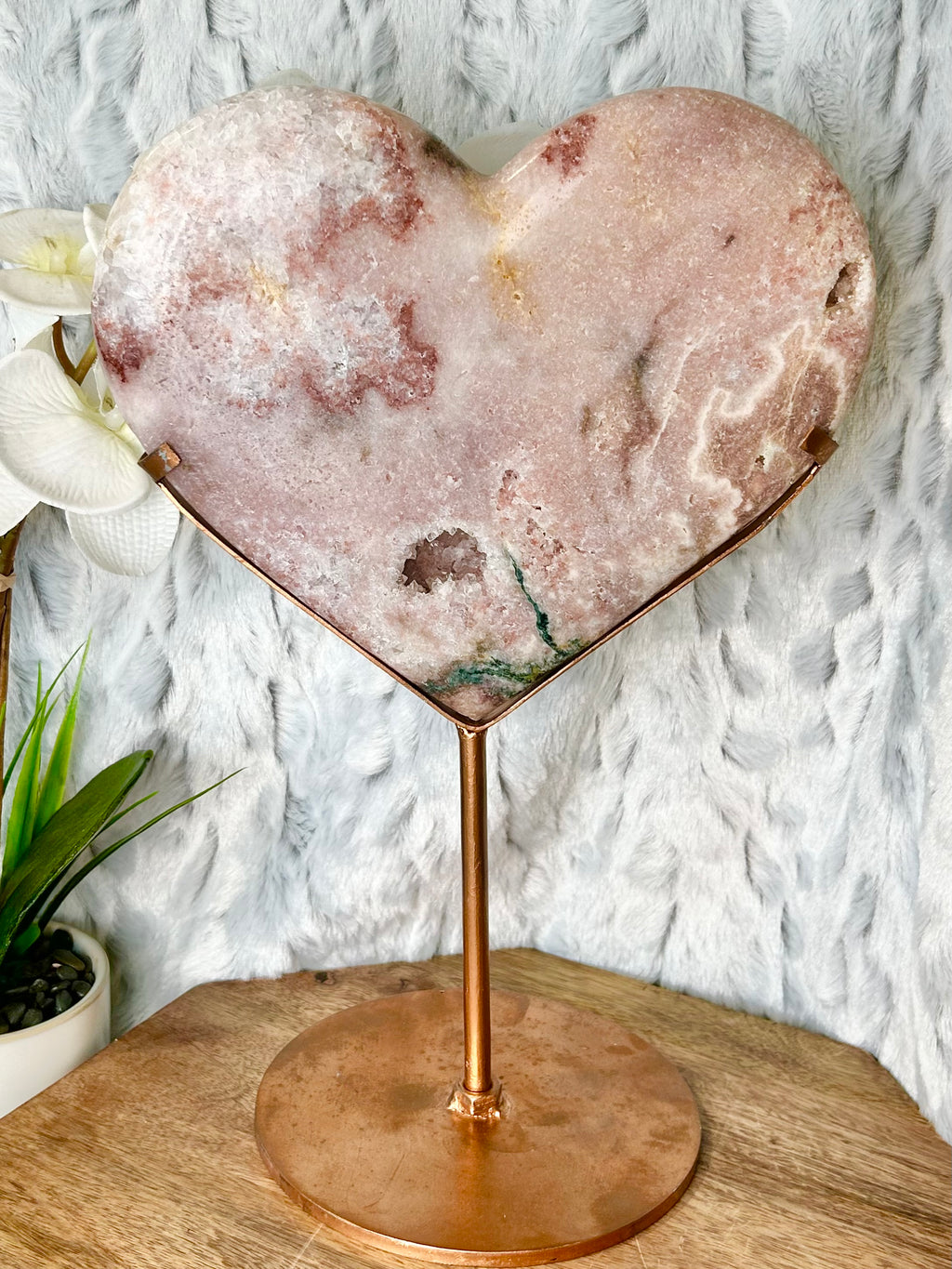 Large Pink Amethyst Heart